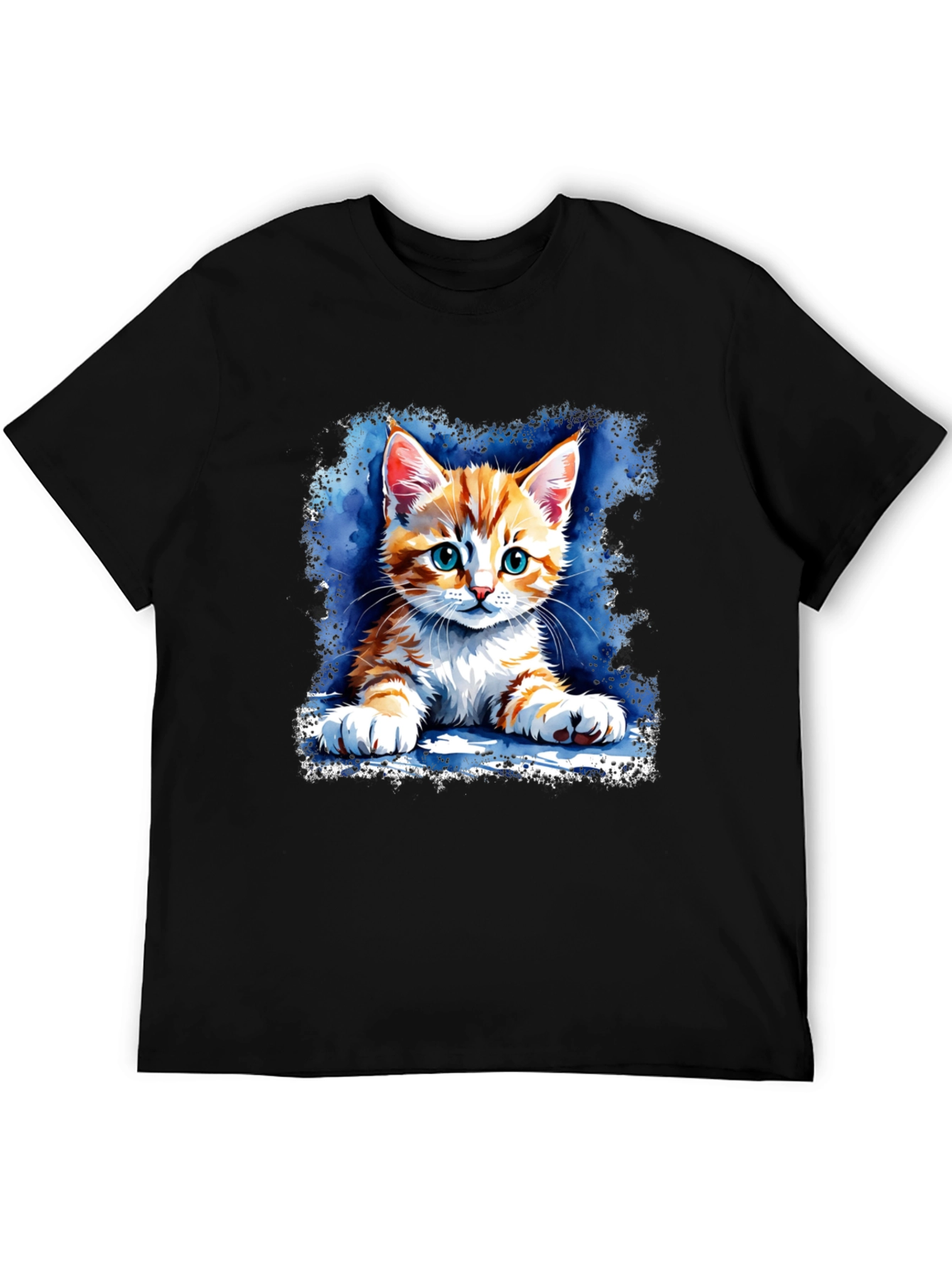 Cute Kitten Graphic Black T-Shirt