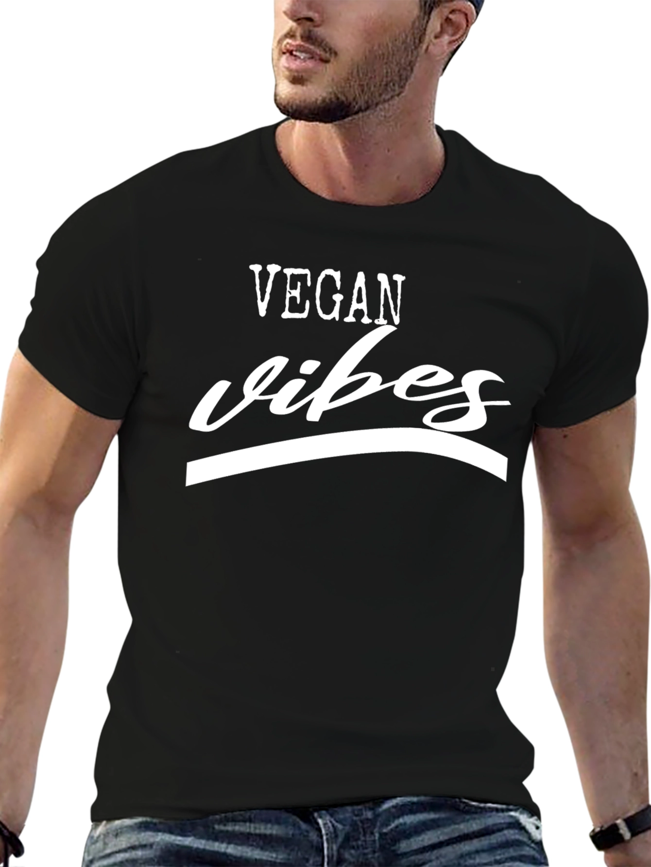 Vegan Vibes Black T-Shirt - Stylish Vegan Apparel