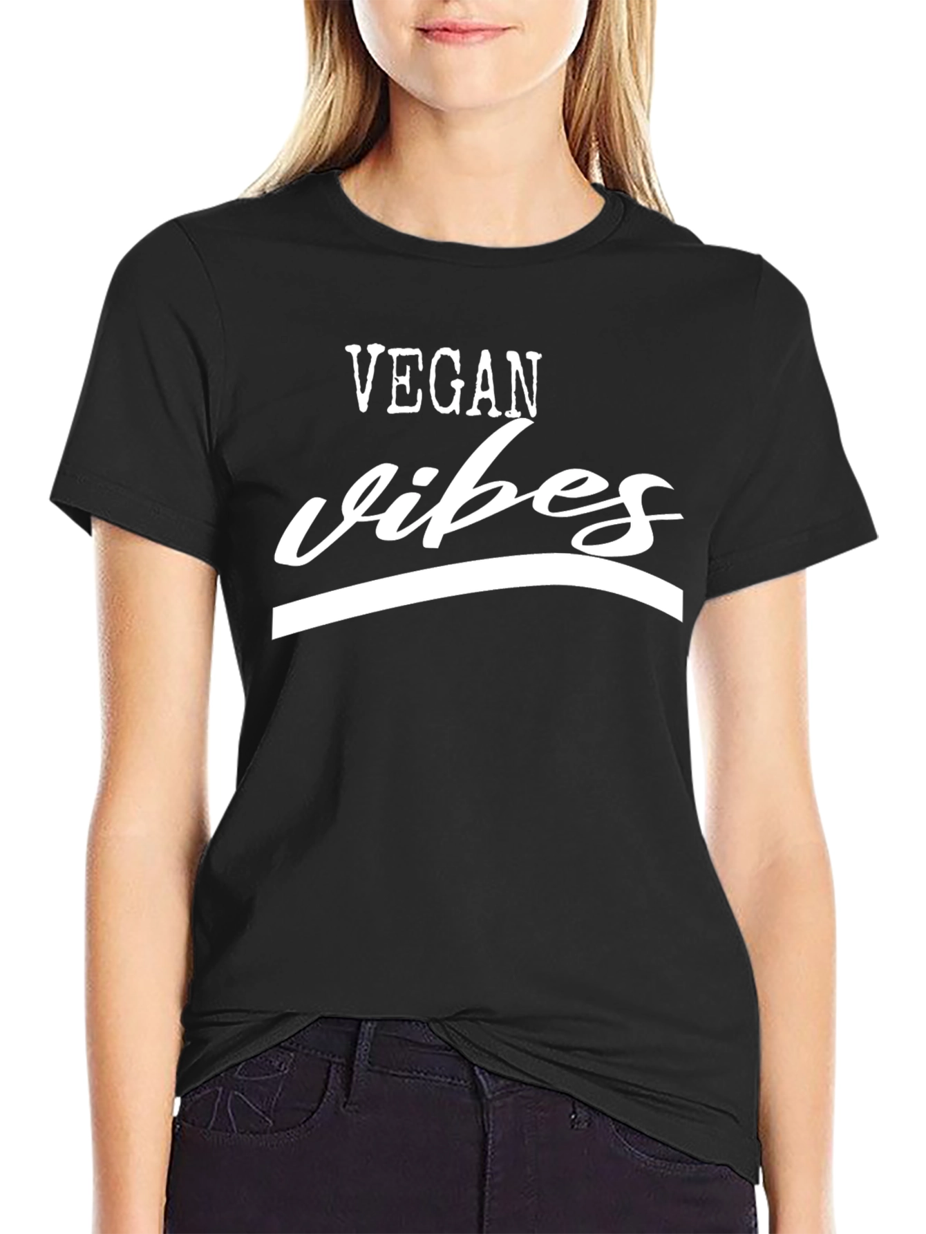 Vegan Vibes Black T-Shirt - Stylish Vegan Apparel
