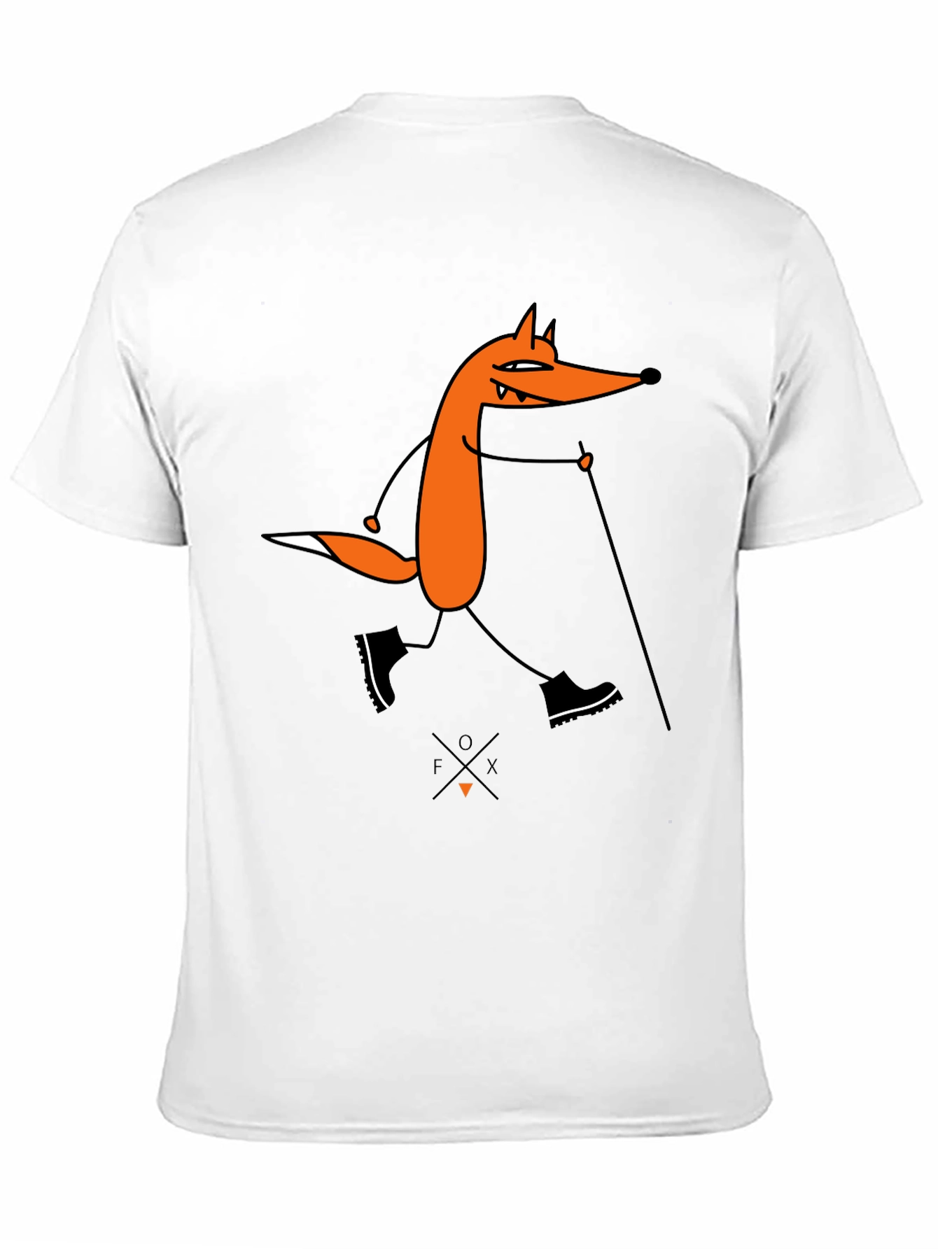 Fox Hiking Graphic Tee - Black Cotton T-Shirt