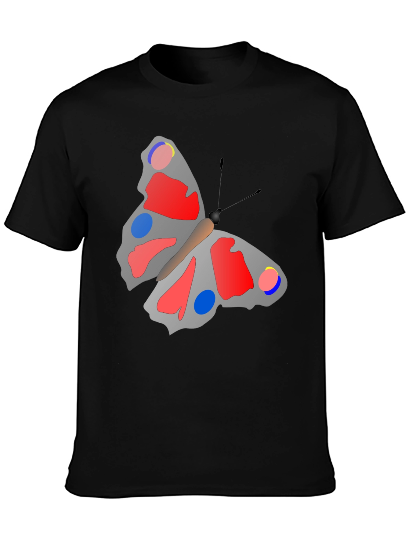 Butterfly Graphic Print Black T-Shirt