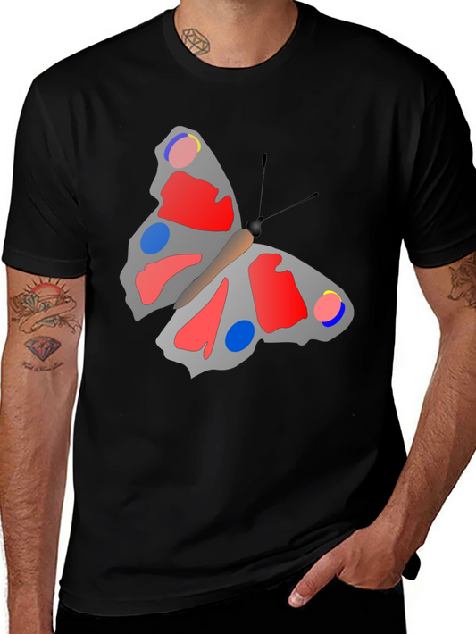 Butterfly Graphic Print Black T-Shirt
