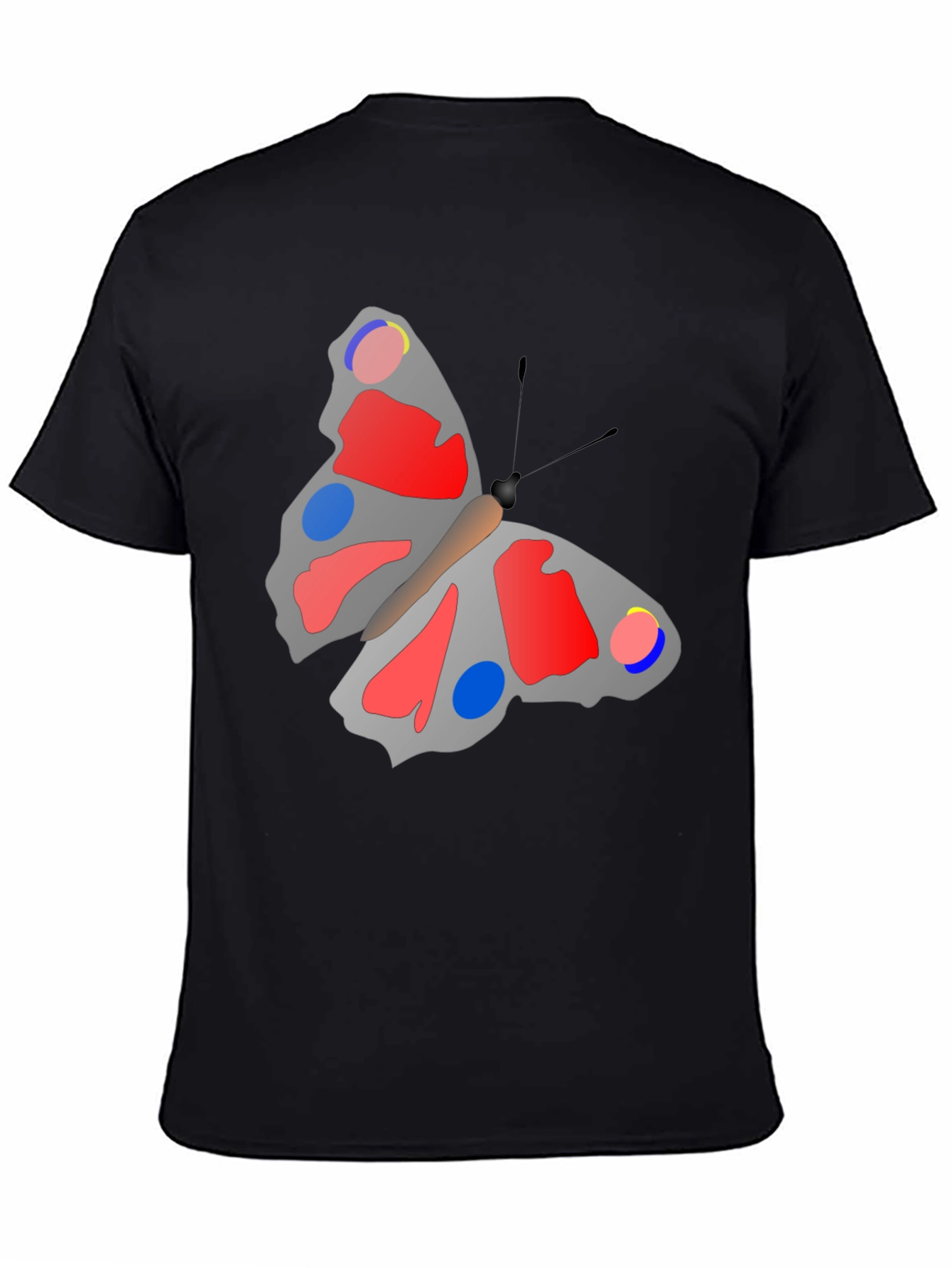 Butterfly Graphic Print Black T-Shirt