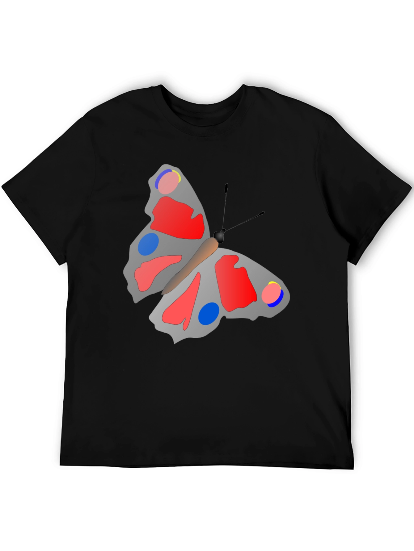 Butterfly Graphic Print Black T-Shirt