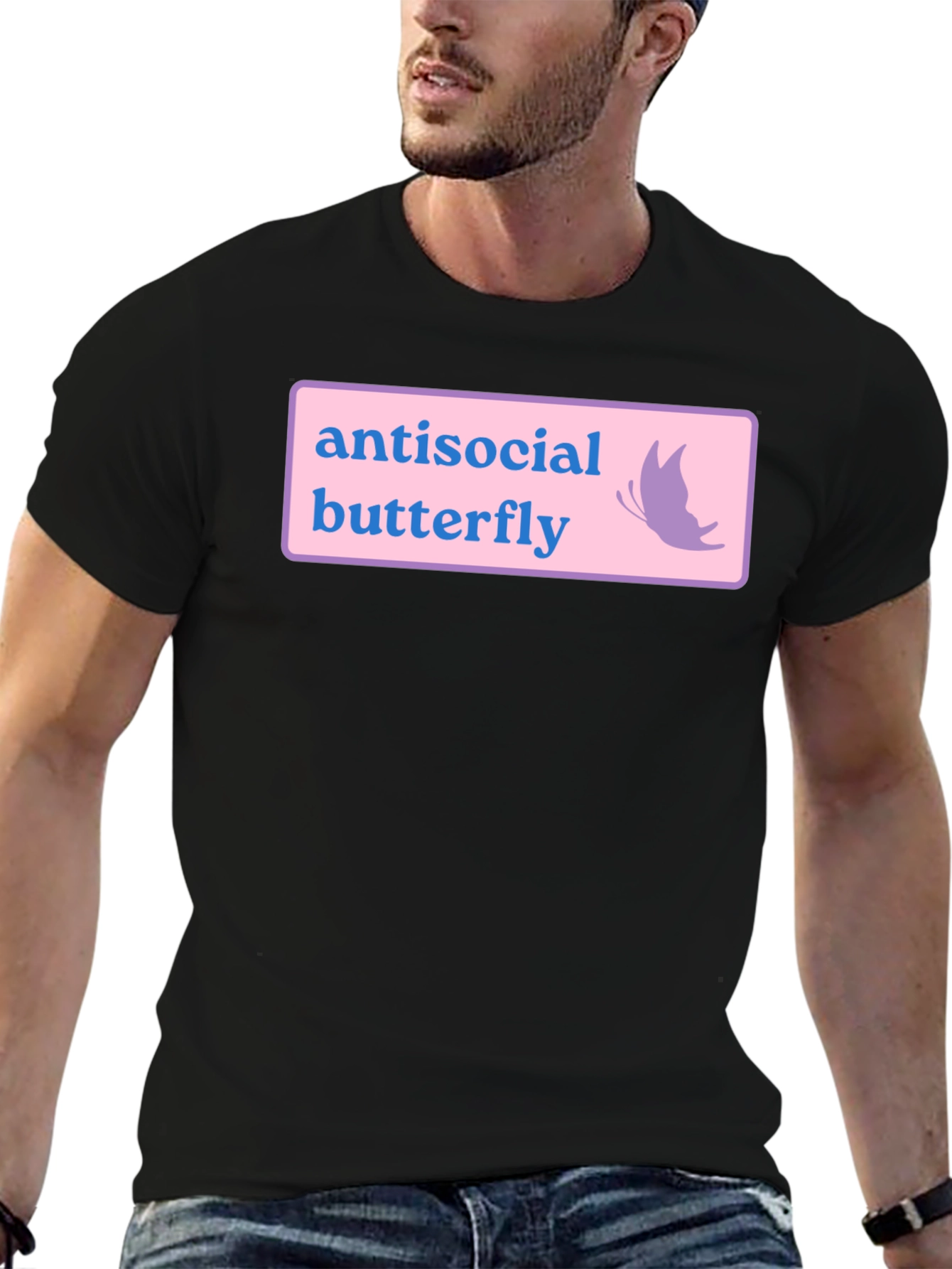 Antisocial Butterfly Graphic Tee - Black