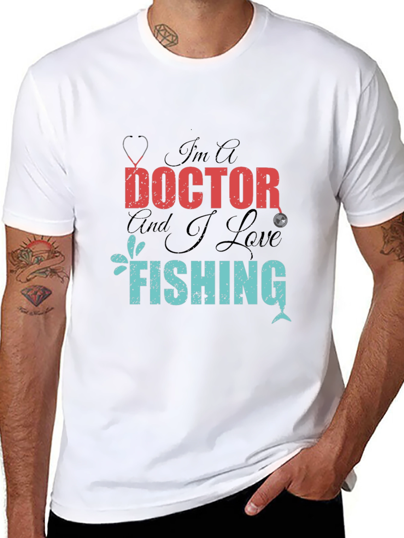 Doctor Who Loves Fishing Graphic T-Shirt
