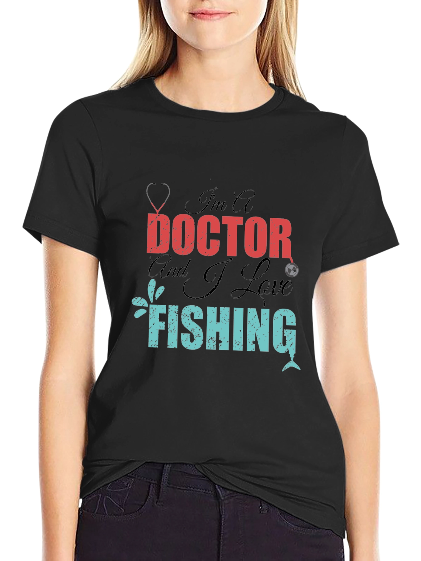 Doctor Who Loves Fishing Graphic T-Shirt