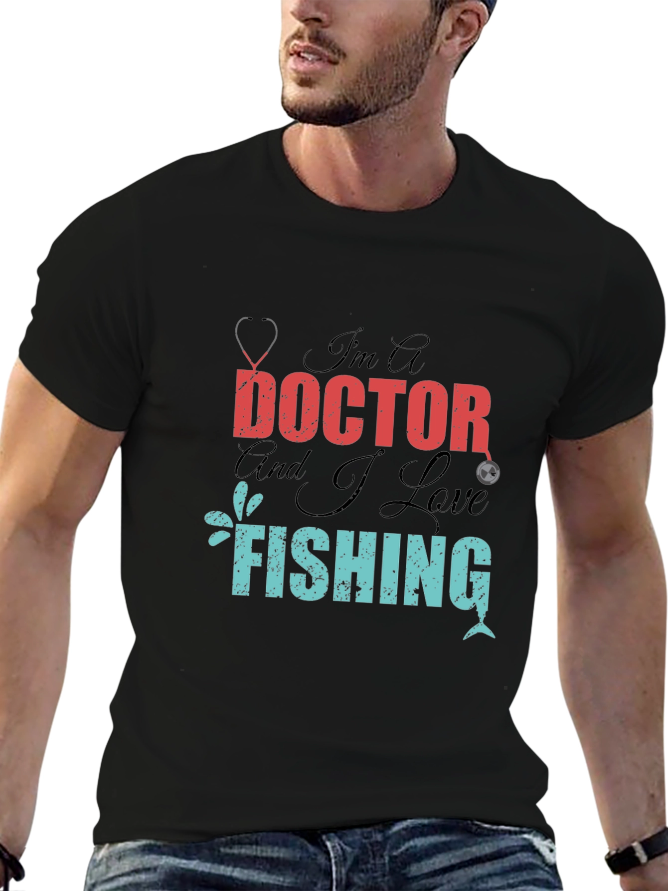 Doctor Who Loves Fishing Graphic T-Shirt