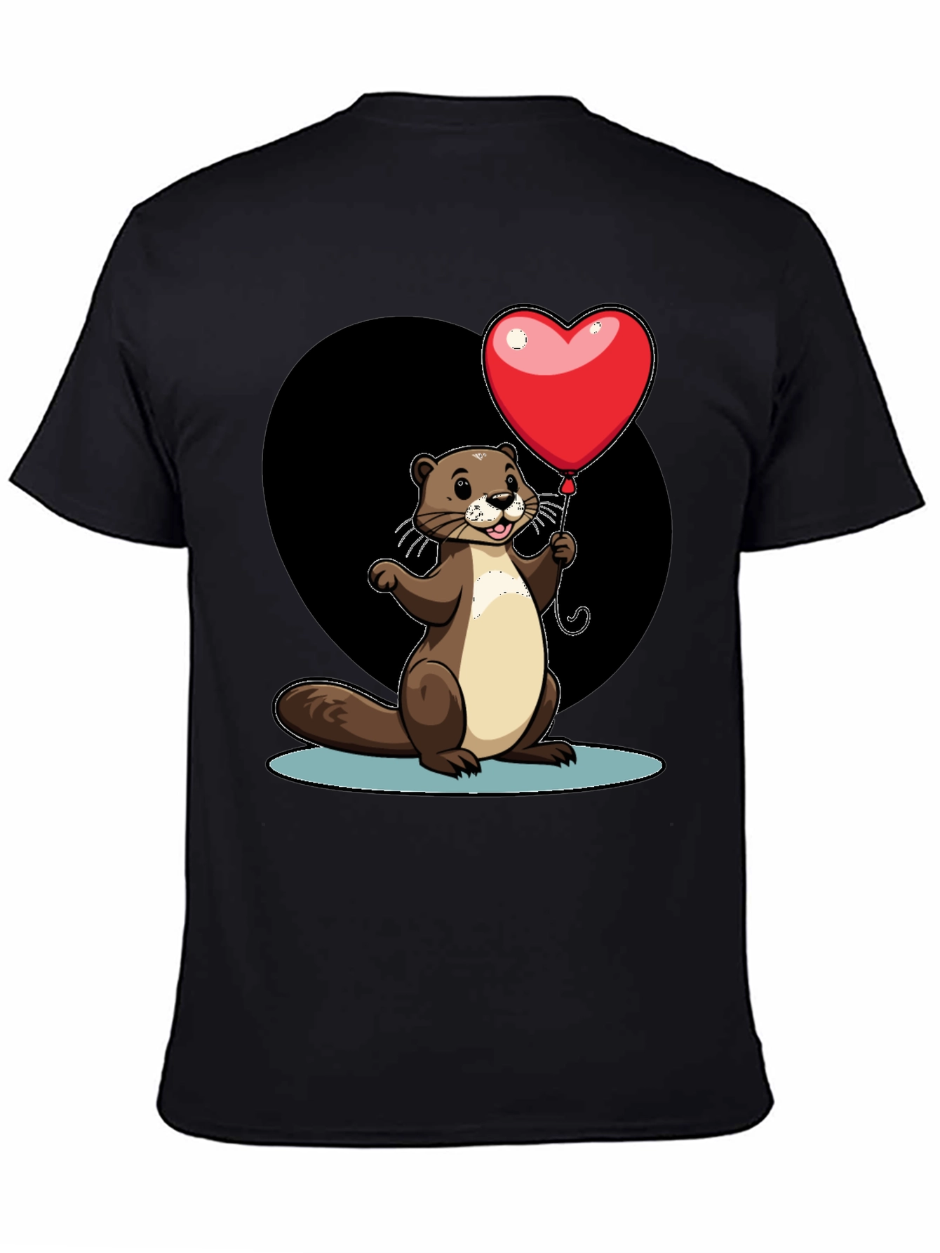 Heart Balloon Otter Graphic Tee - Valentines Day