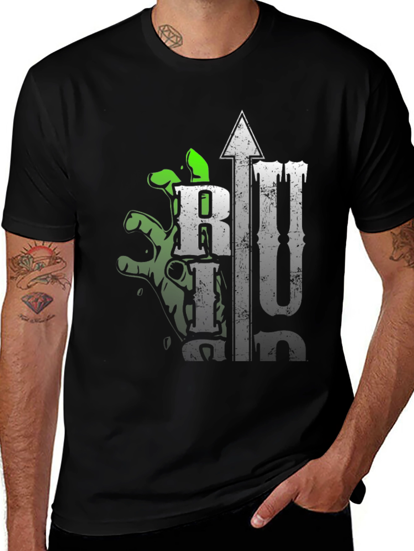 Zombie Hand Graphic Tee - Unisex Black T-Shirt