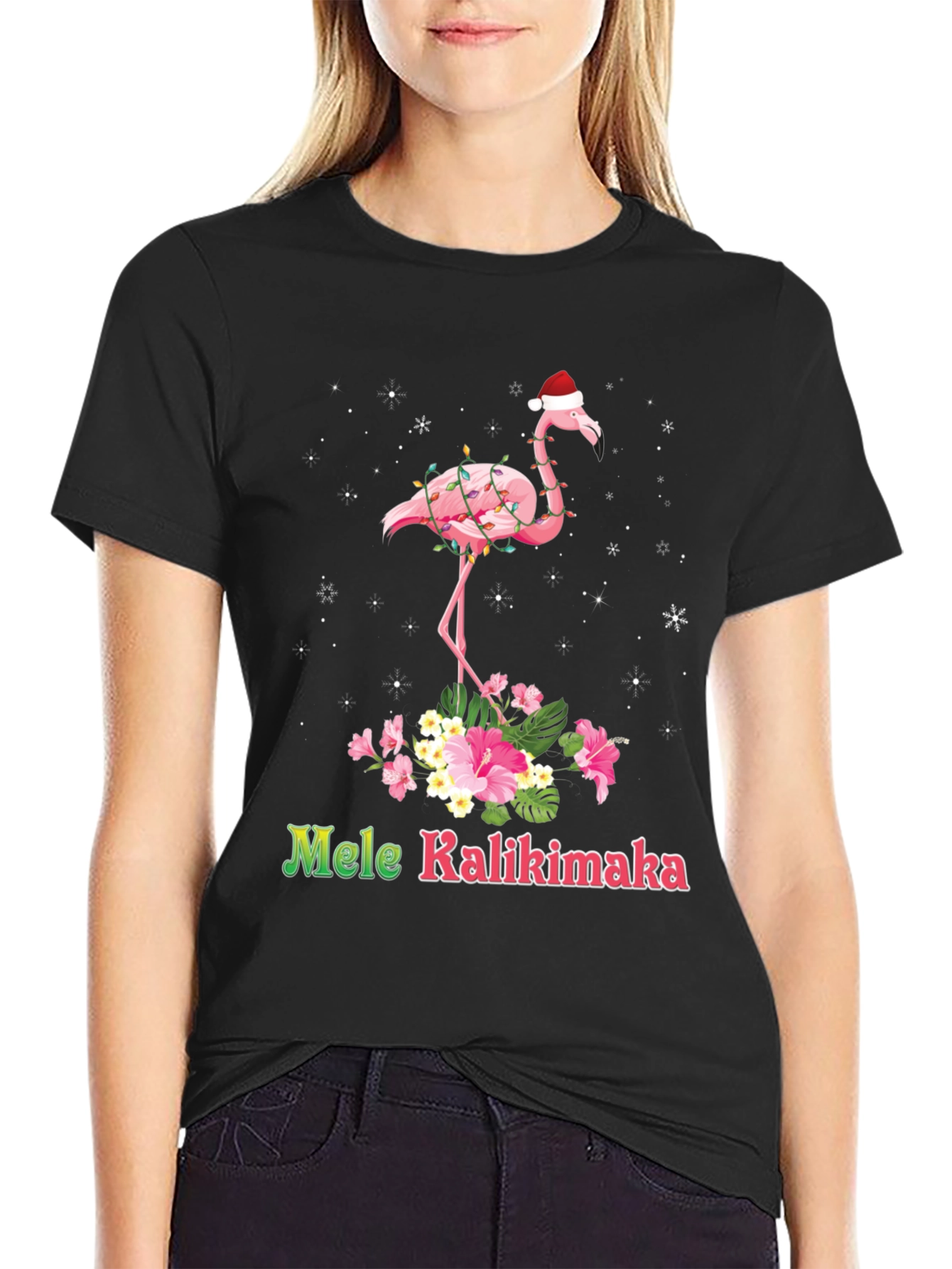 Mele Kalikimaka Flamingo Christmas T-Shirt