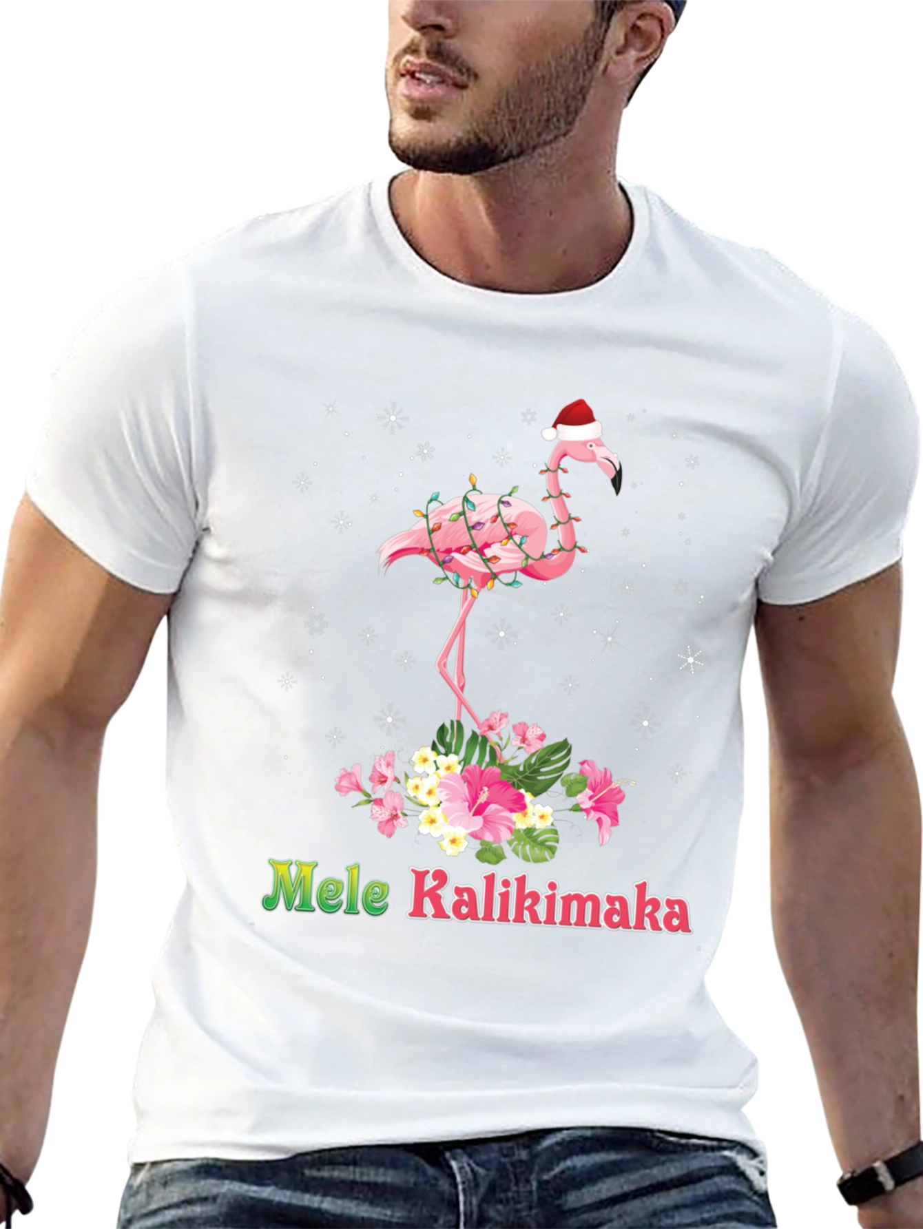 Mele Kalikimaka Flamingo Christmas T-Shirt