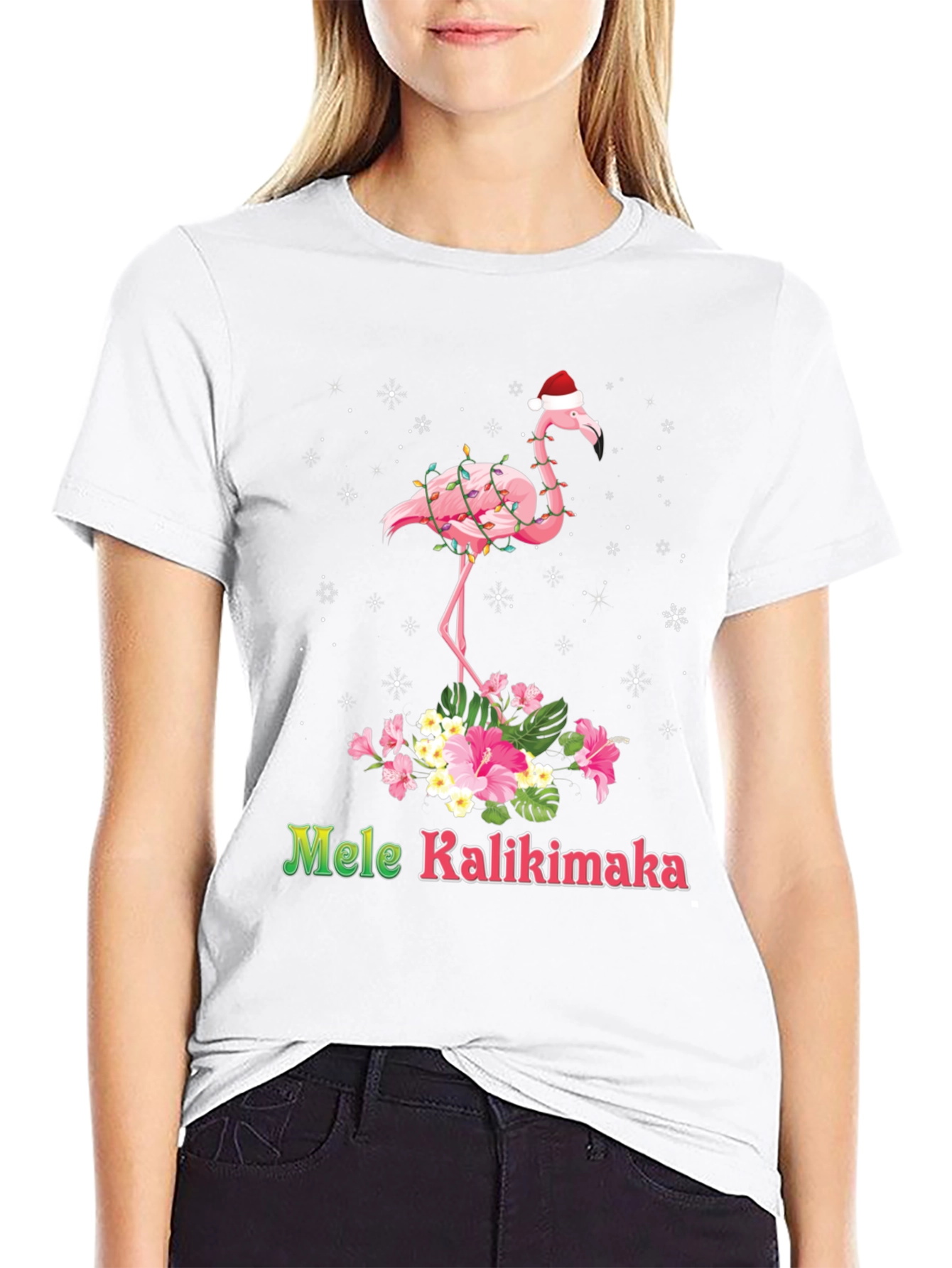 Mele Kalikimaka Flamingo Christmas T-Shirt