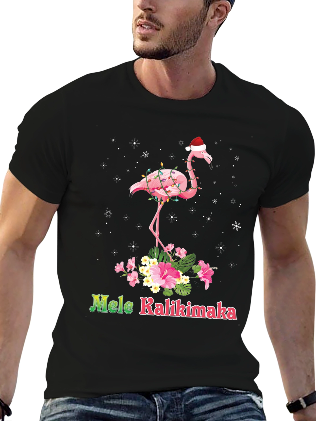 Mele Kalikimaka Flamingo Christmas T-Shirt