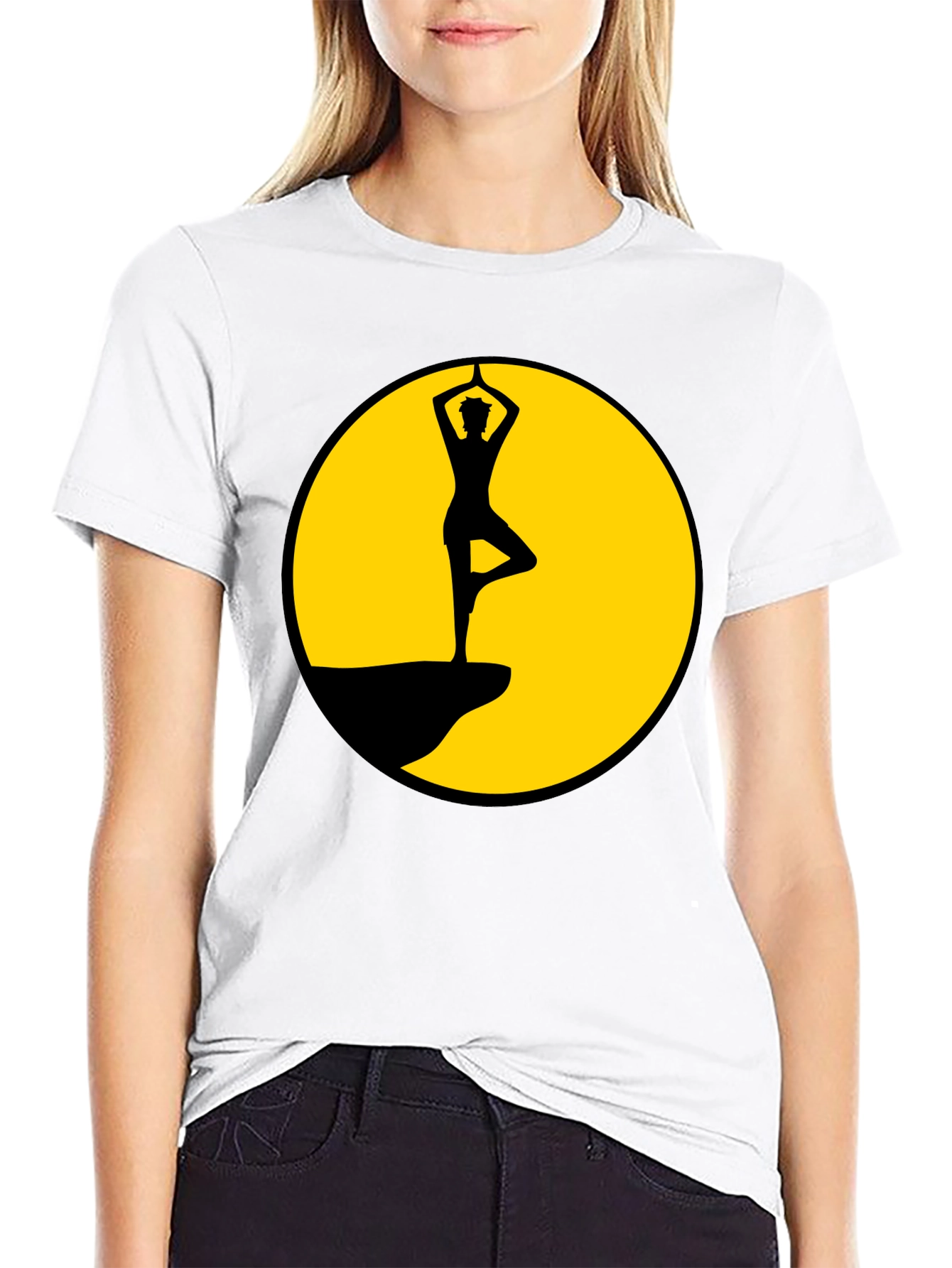 Yoga Tree Pose Black T-Shirt