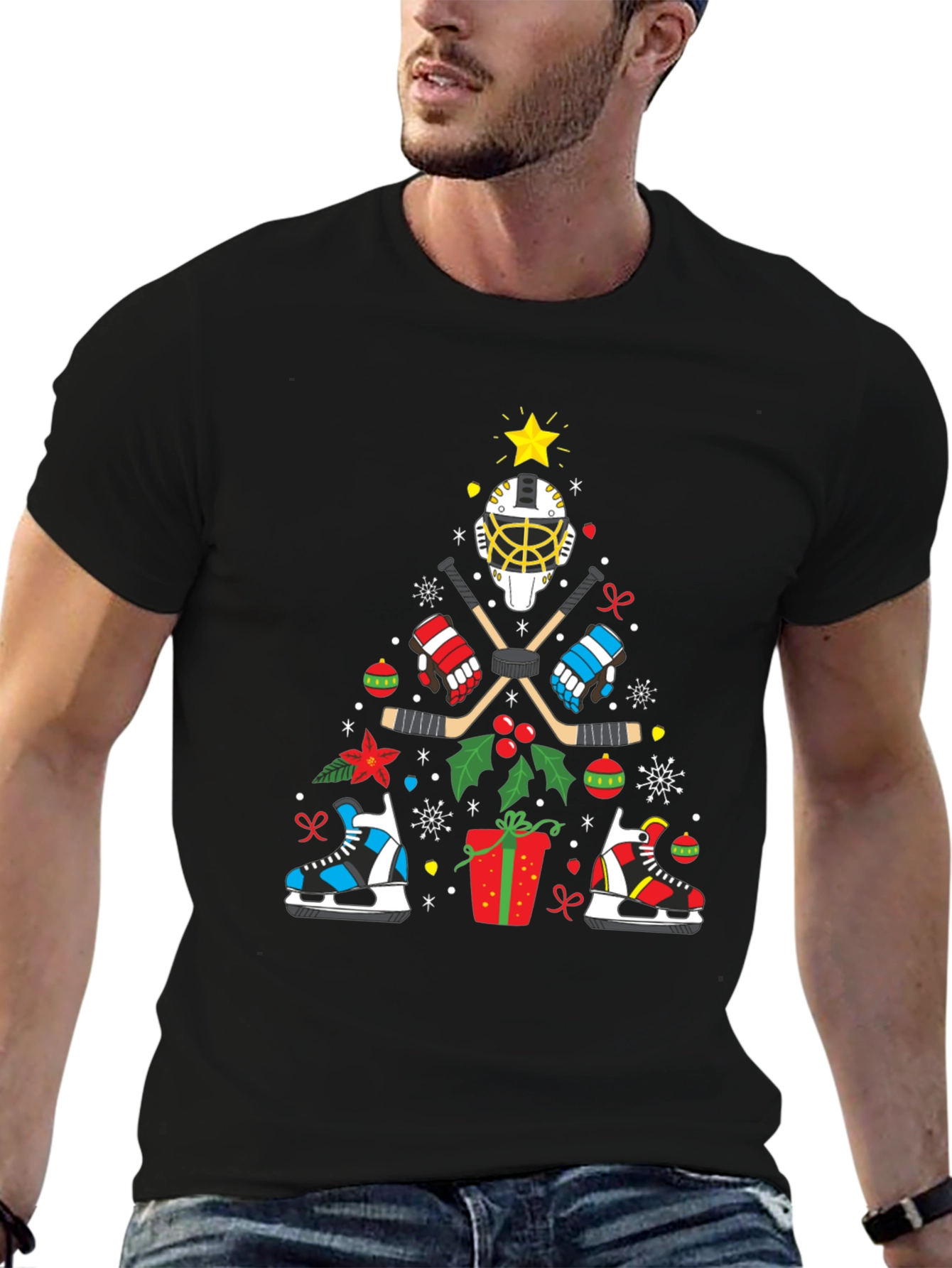Hockey Christmas Tree T-Shirt