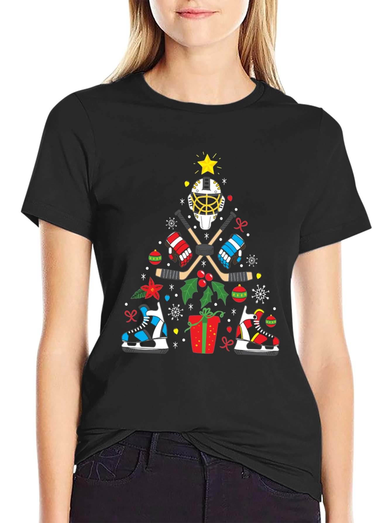 Hockey Christmas Tree T-Shirt