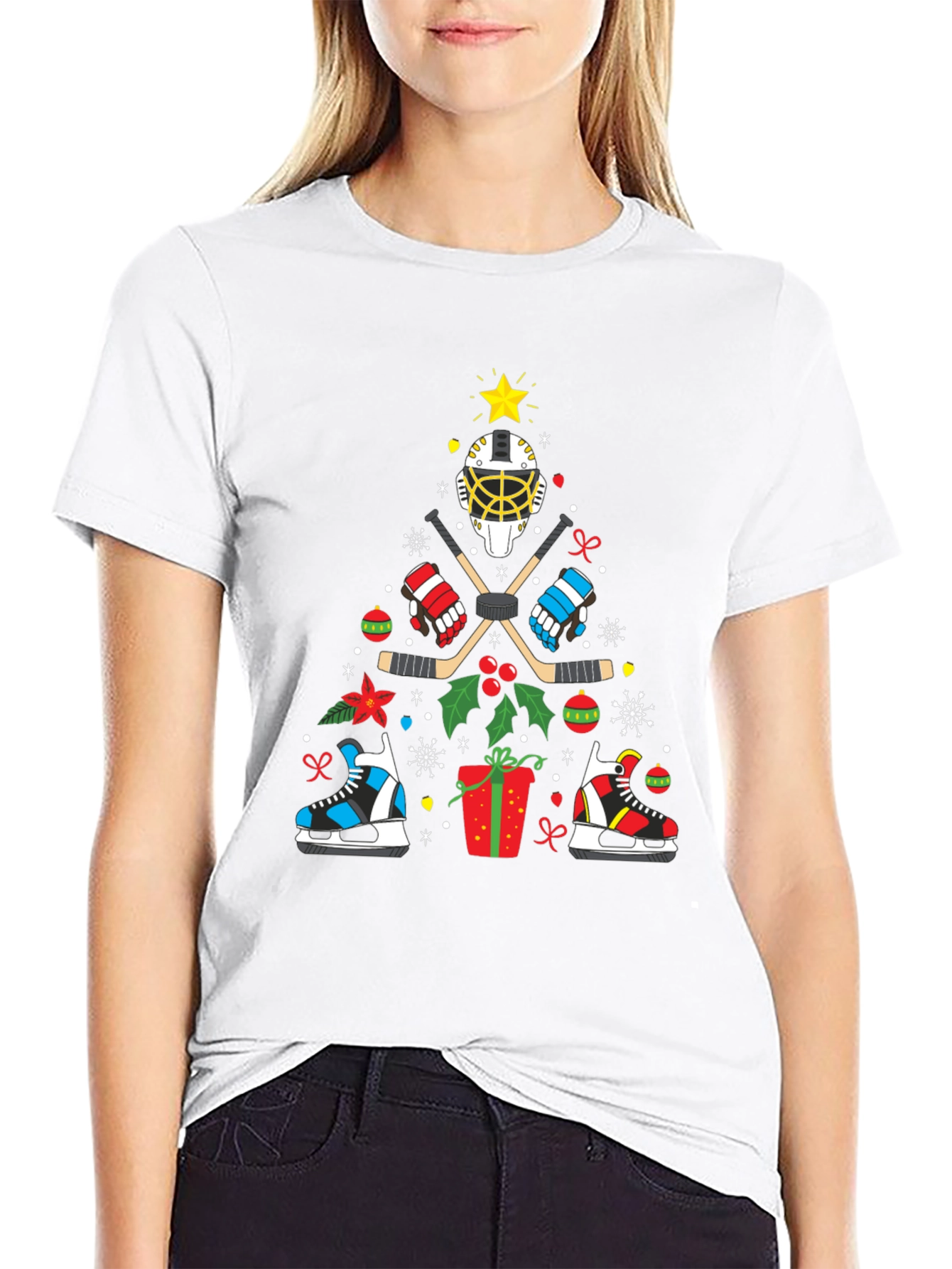 Hockey Christmas Tree T-Shirt