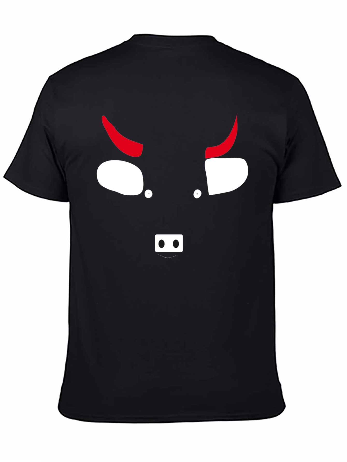 Devil Face Graphic Tee - Black Cotton T-Shirt