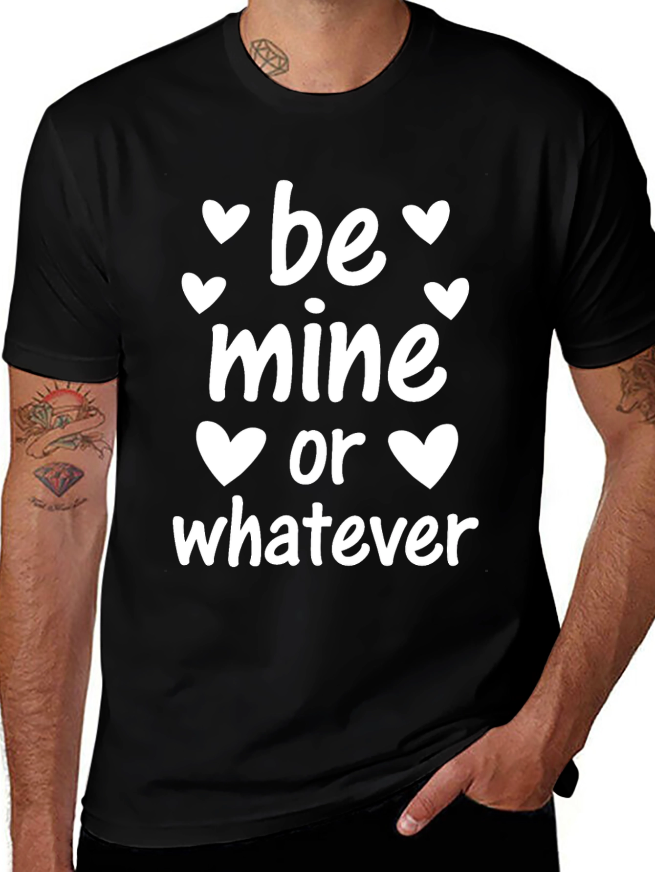 Be Mine Or Whatever Valentines Day Black T-Shirt