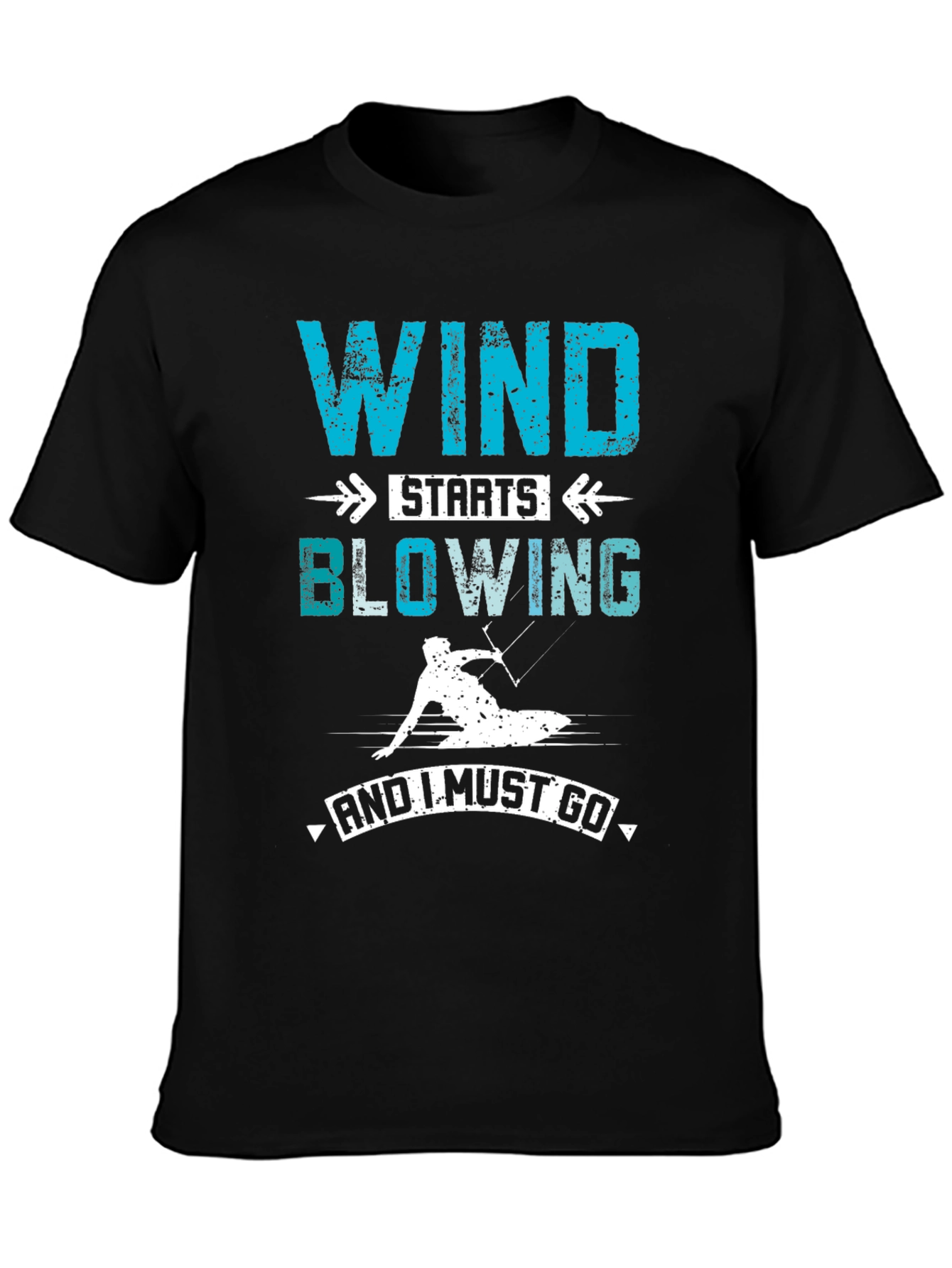 Wind Starts Blowing T-Shirt: Kitesurfing Graphic Tee