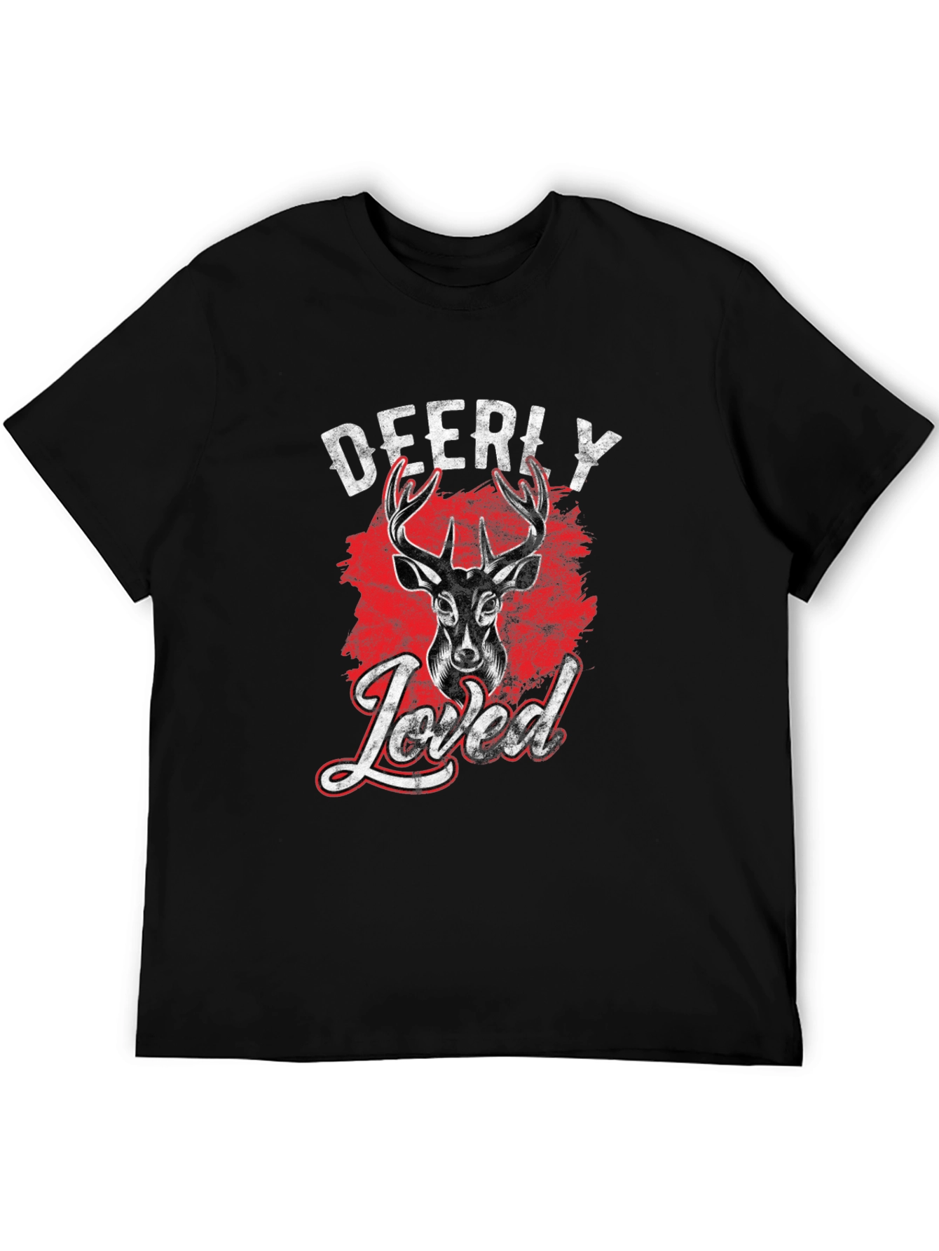 Deerly Loved Graphic Tee - Black Cotton T-Shirt