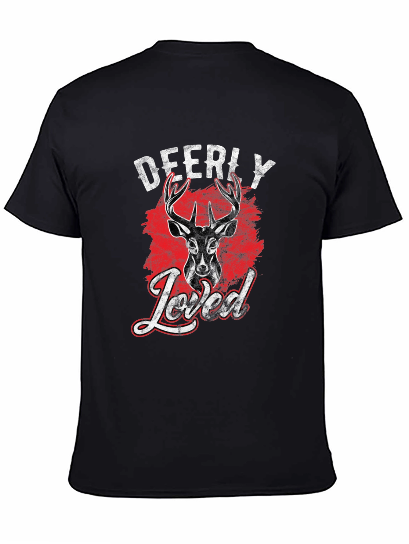 Deerly Loved Graphic Tee - Black Cotton T-Shirt