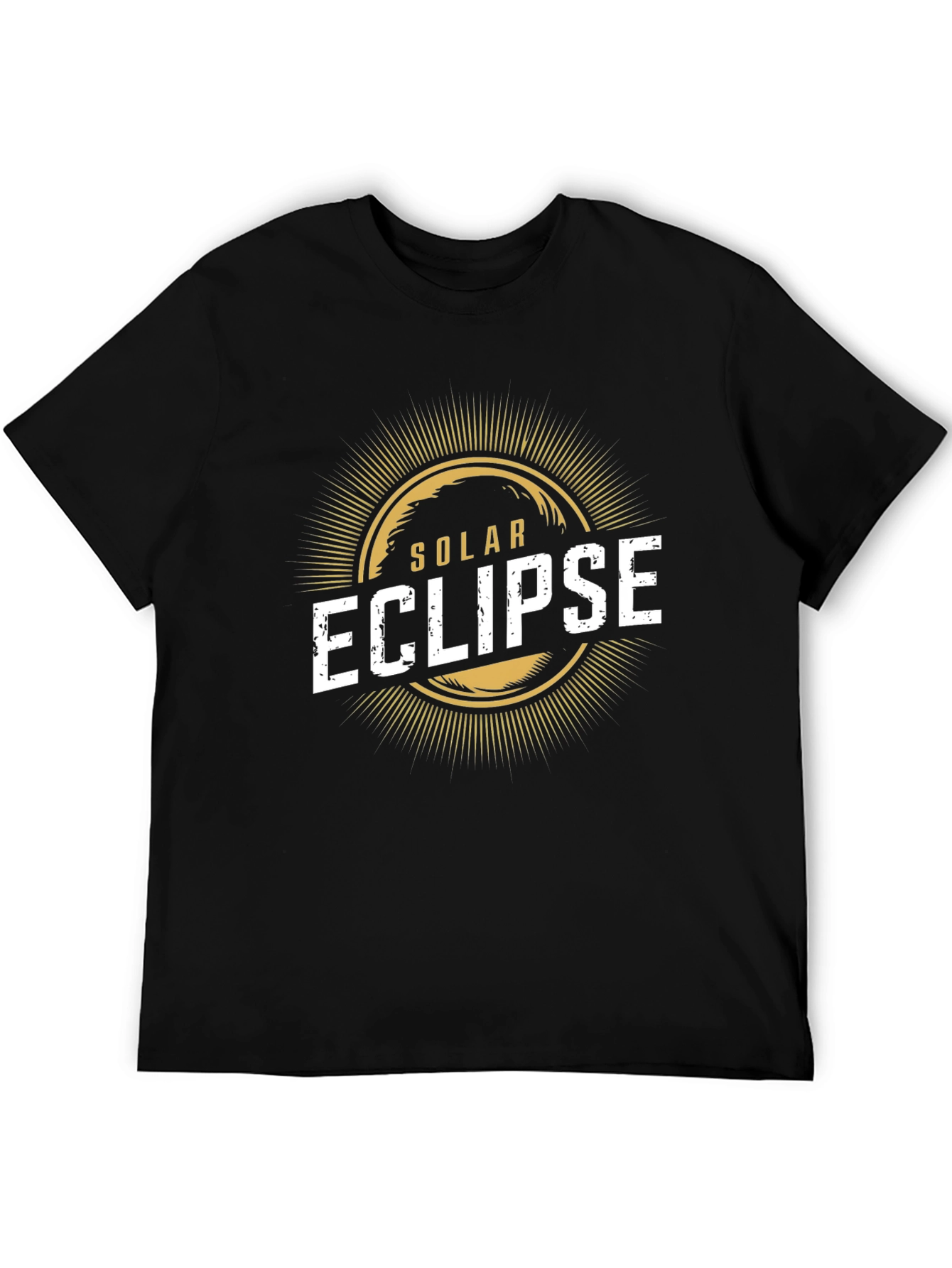 Solar Eclipse Graphic Print Black T-Shirt