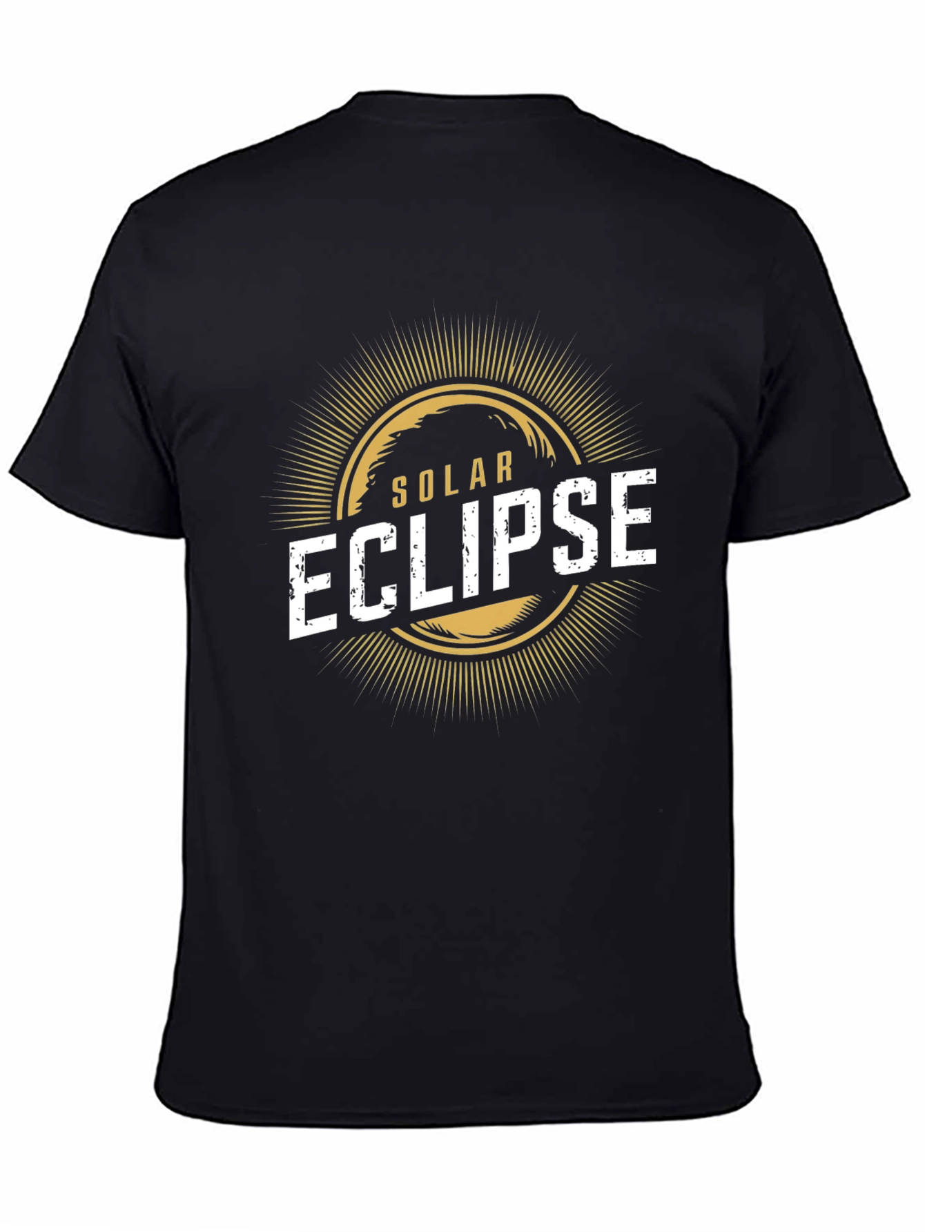 Solar Eclipse Graphic Print Black T-Shirt