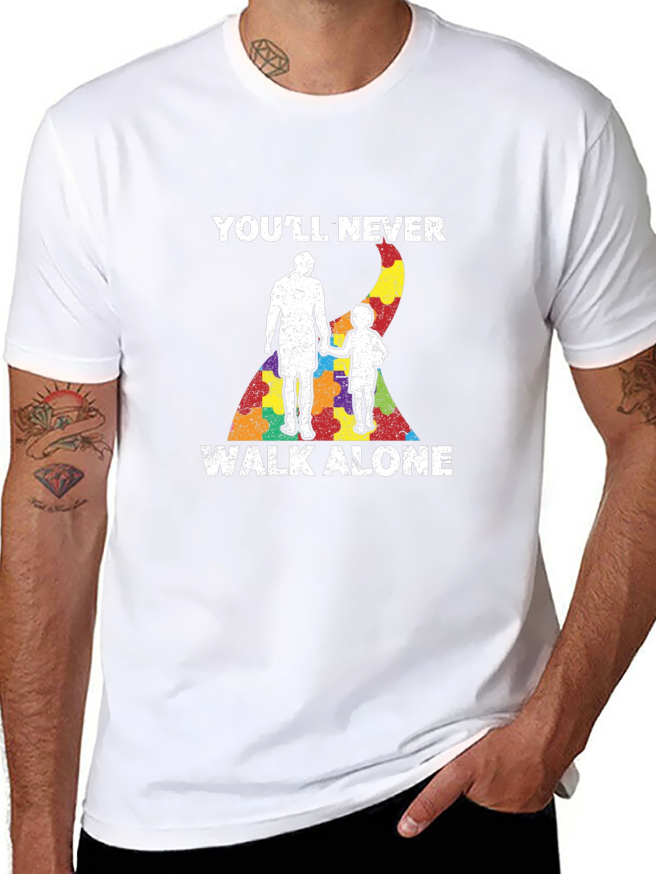 Autism Awareness T-Shirt - Youll Never Walk Alone