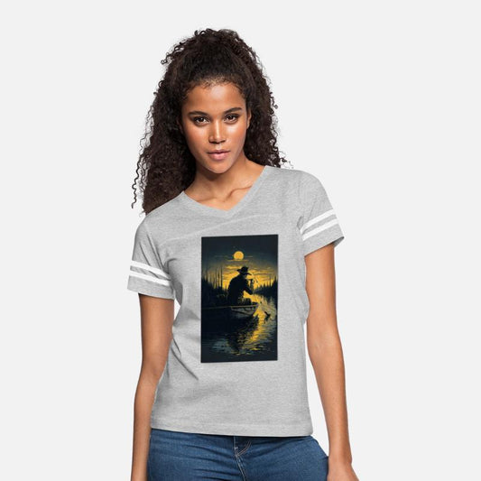 a men fishing at evening in the boat sticker