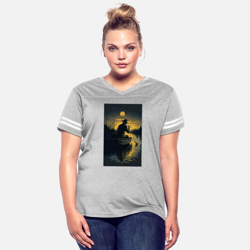 a men fishing at evening in the boat sticker