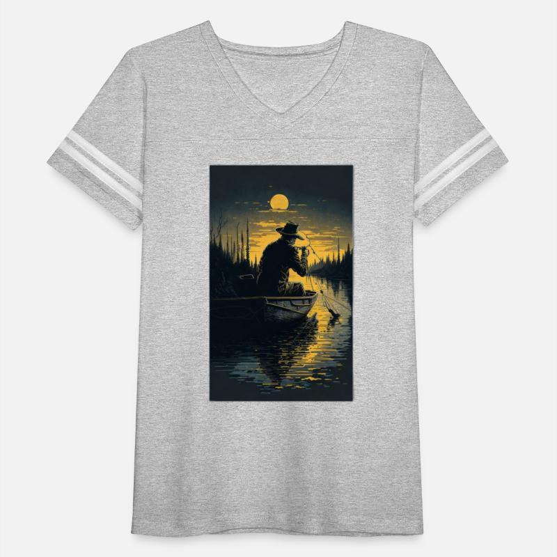 a men fishing at evening in the boat sticker