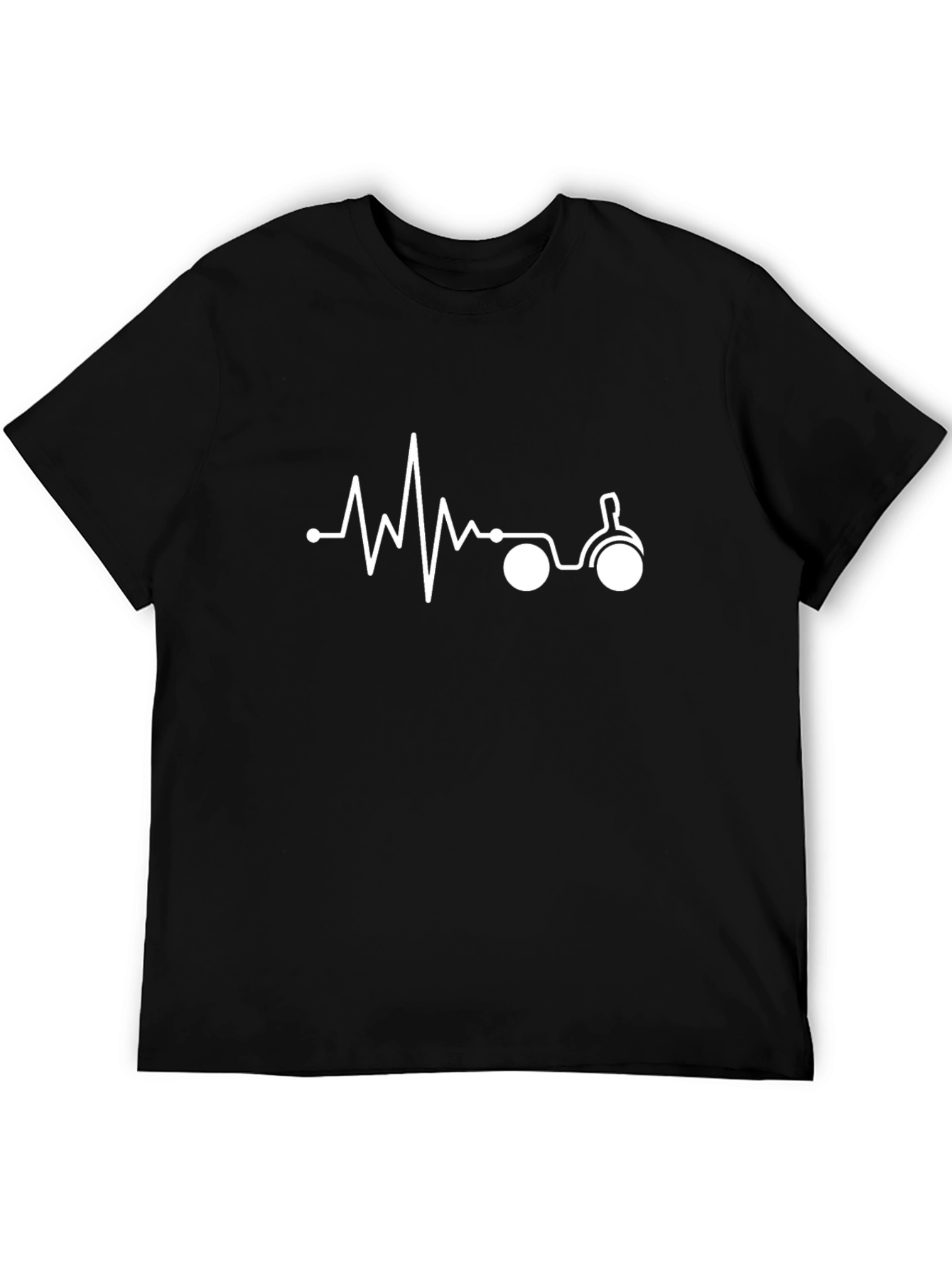 Motorcycle Heartbeat Graphic Tee - Black