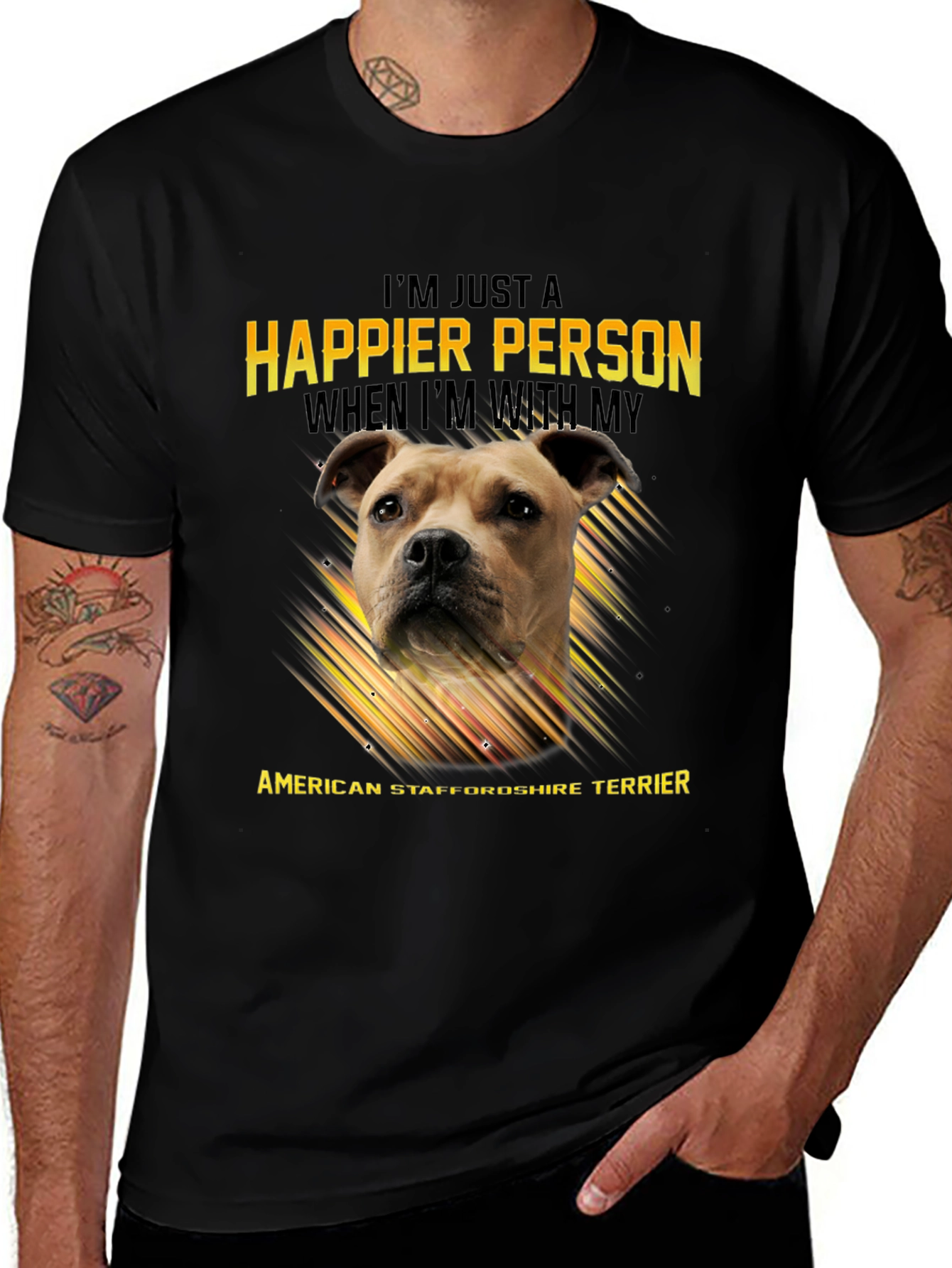 American Staffordshire Terrier Lover T-Shirt – Happy Dog Owner Tee