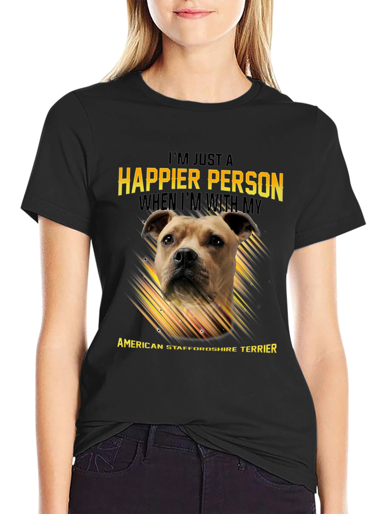 American Staffordshire Terrier Lover T-Shirt – Happy Dog Owner Tee