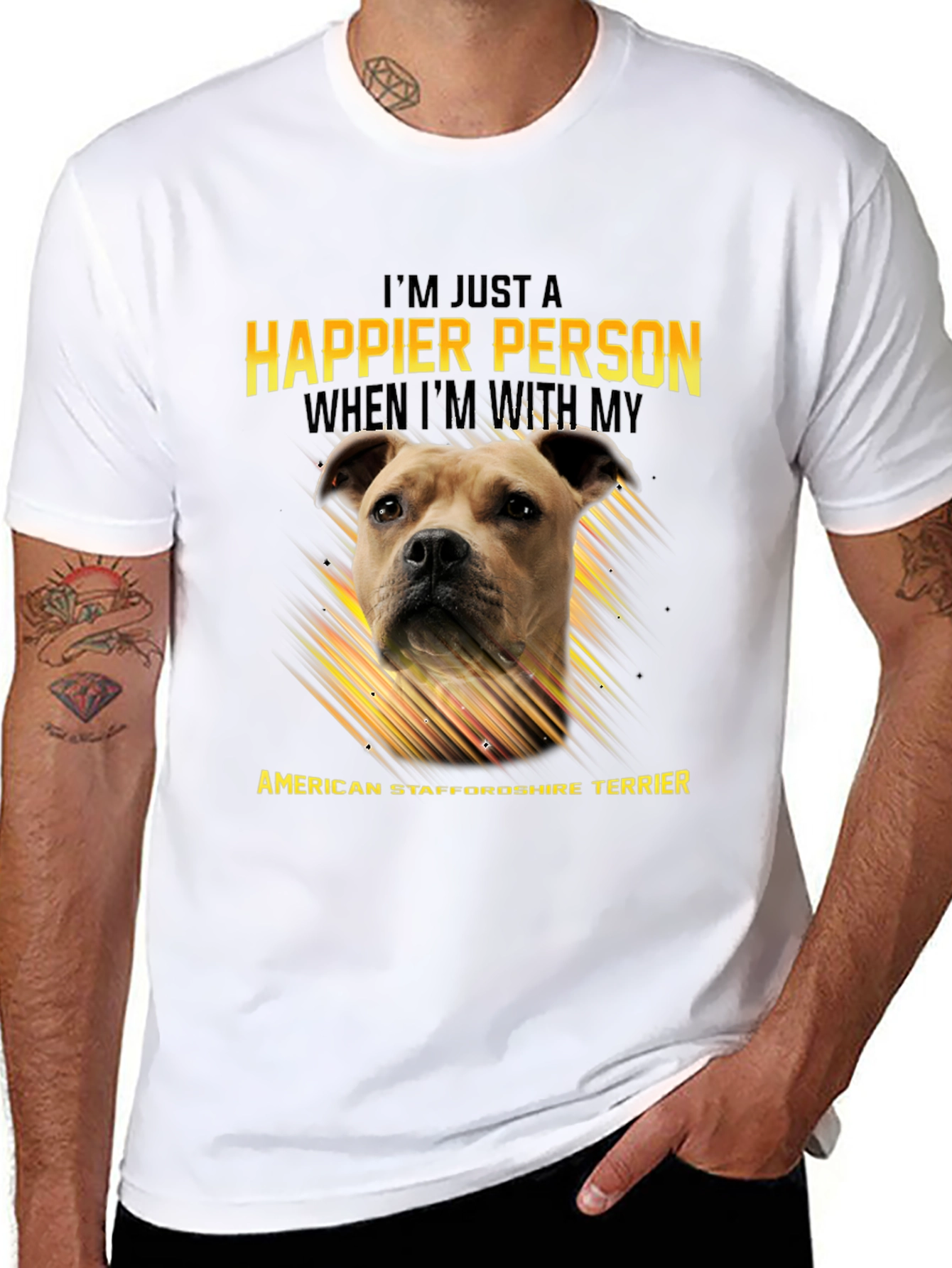 American Staffordshire Terrier Lover T-Shirt – Happy Dog Owner Tee