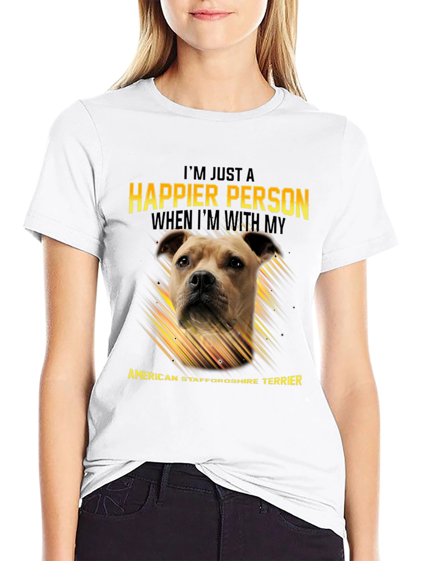 American Staffordshire Terrier Lover T-Shirt – Happy Dog Owner Tee