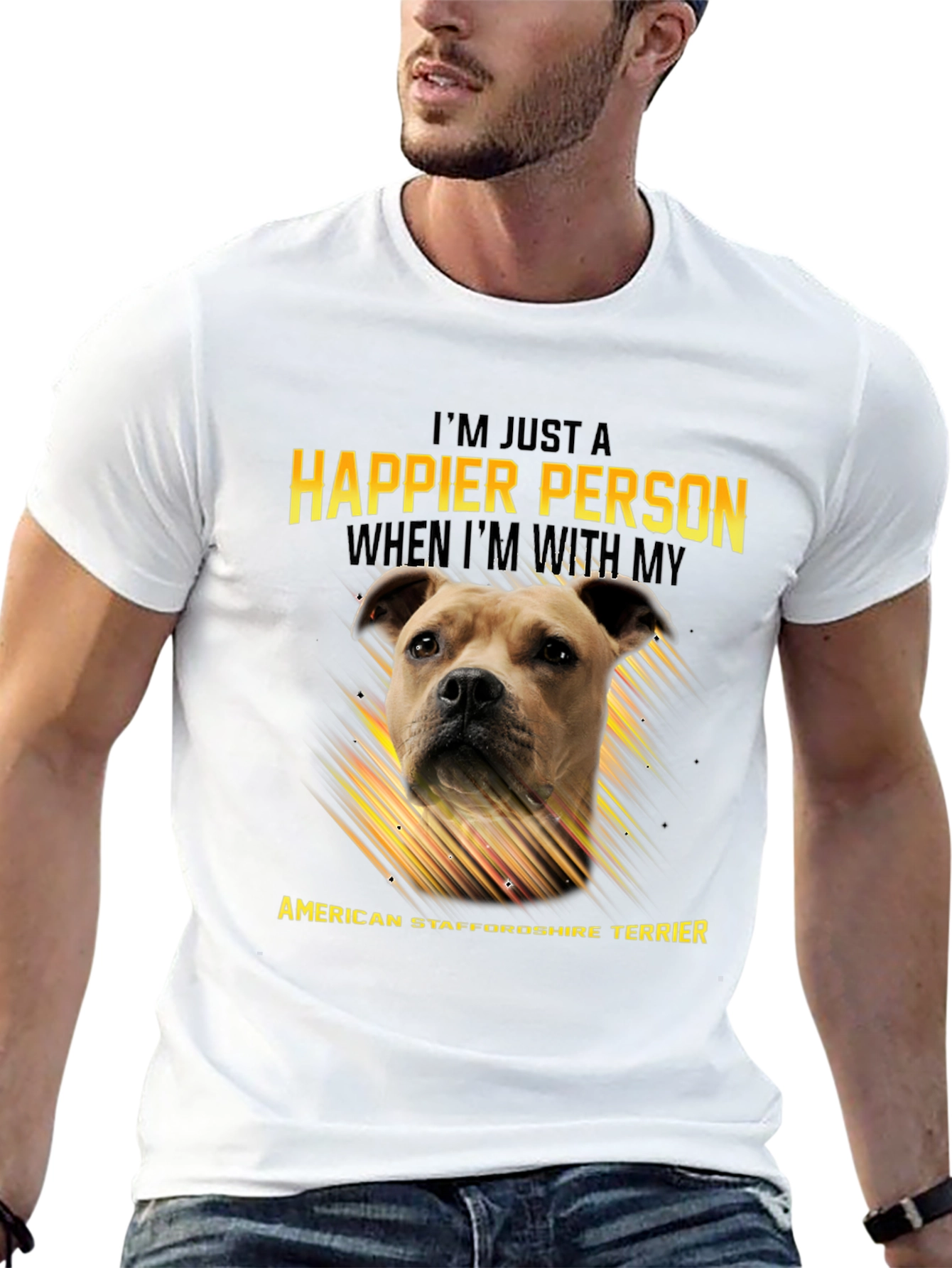 American Staffordshire Terrier Lover T-Shirt – Happy Dog Owner Tee