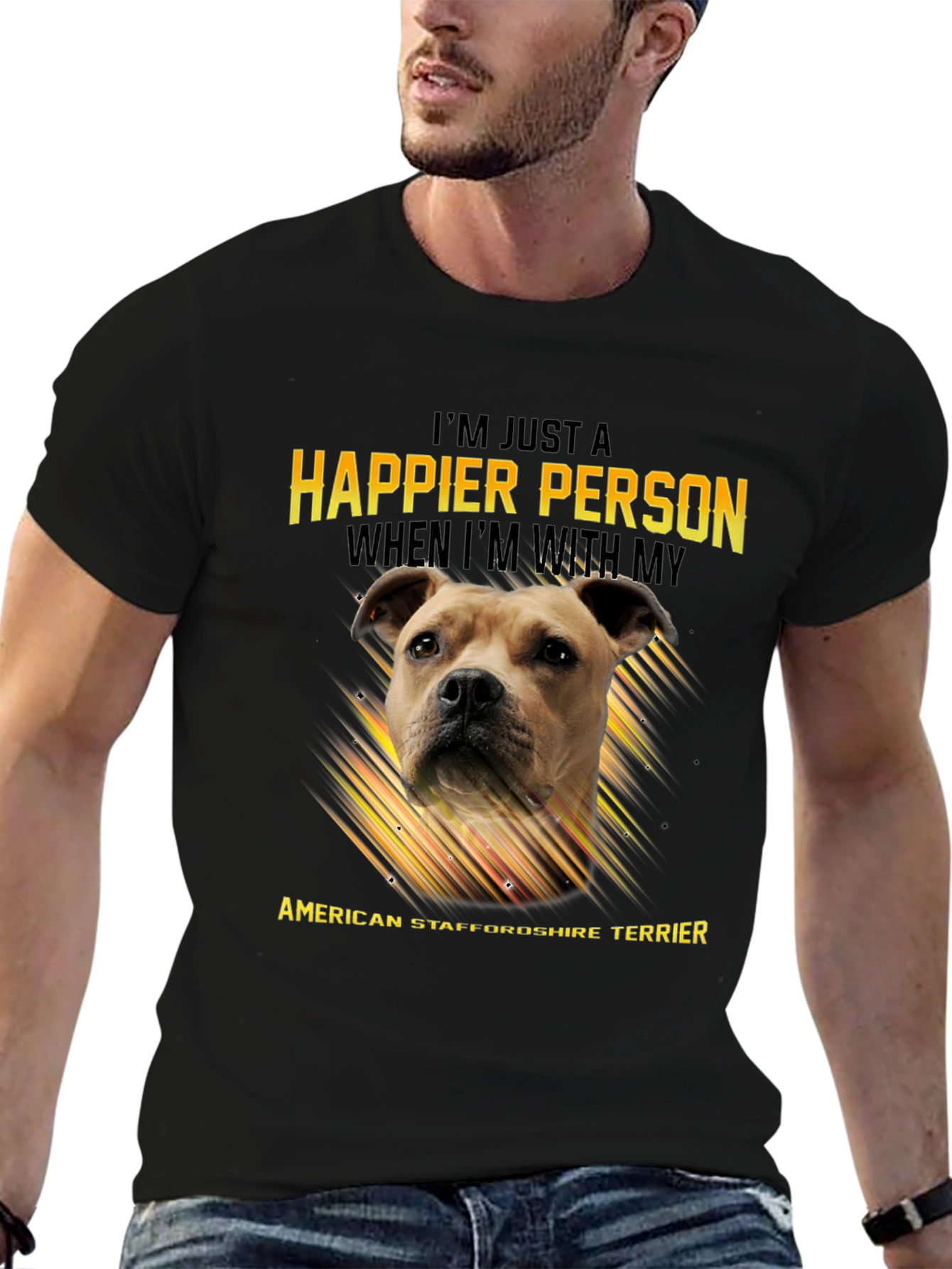 American Staffordshire Terrier Lover T-Shirt – Happy Dog Owner Tee