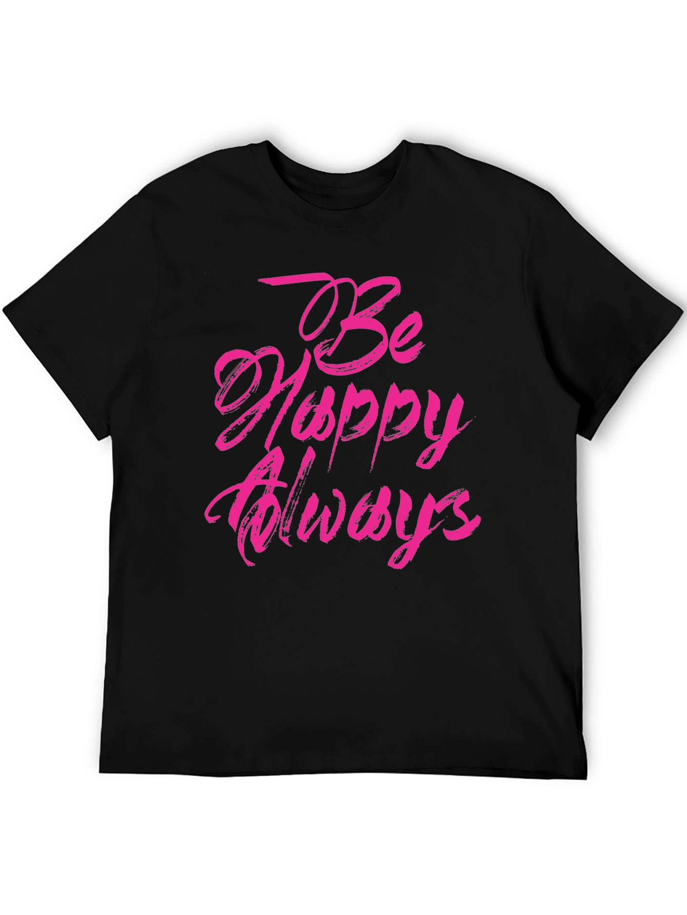 Be Happy Always Black Graphic Tee