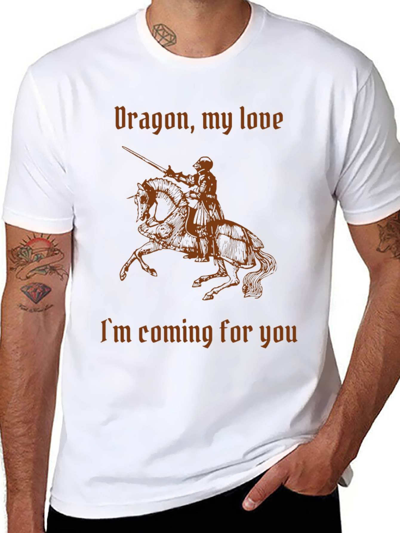Dragon My Love Knight T-Shirt - Black