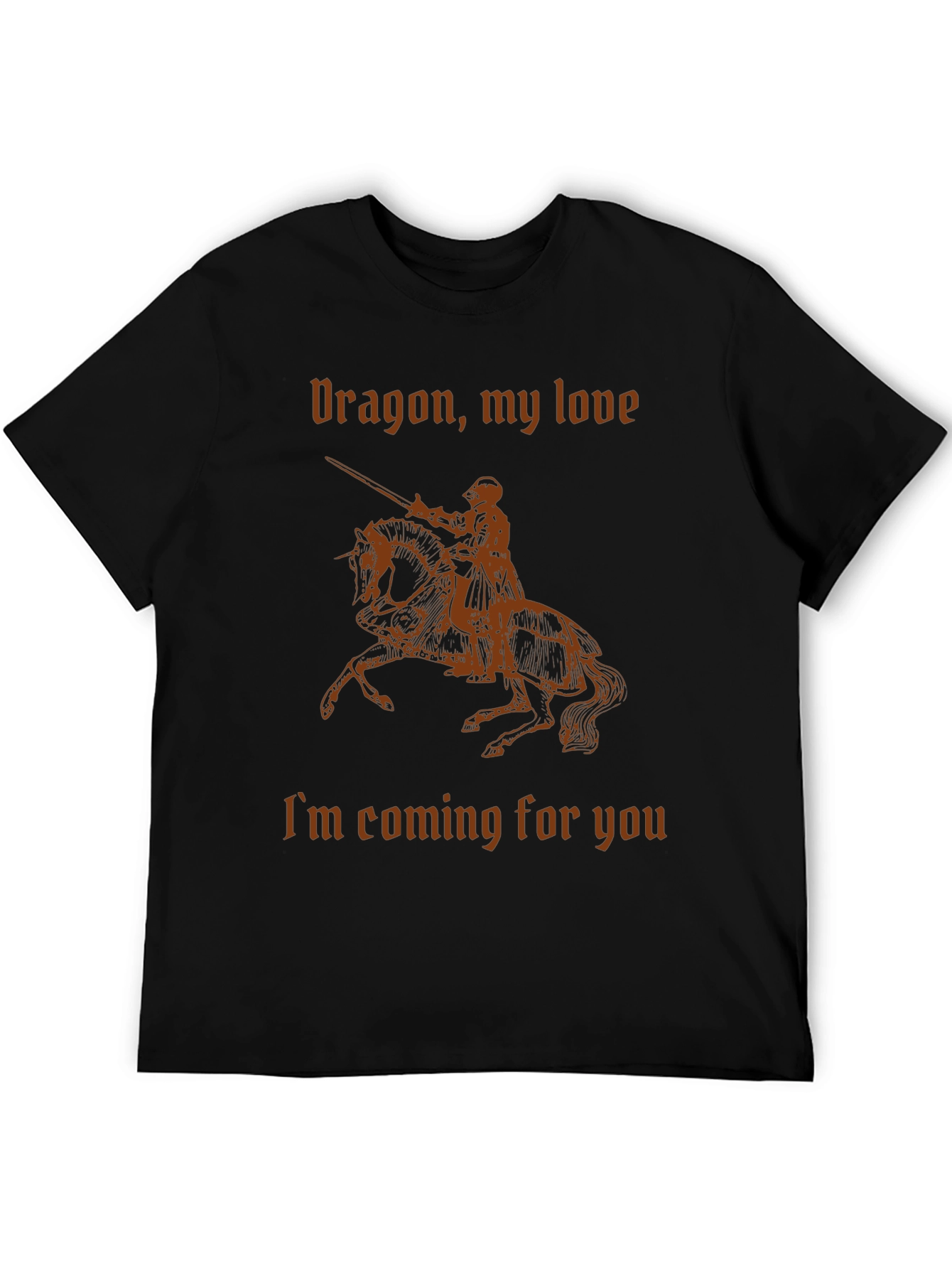 Dragon My Love Knight T-Shirt - Black