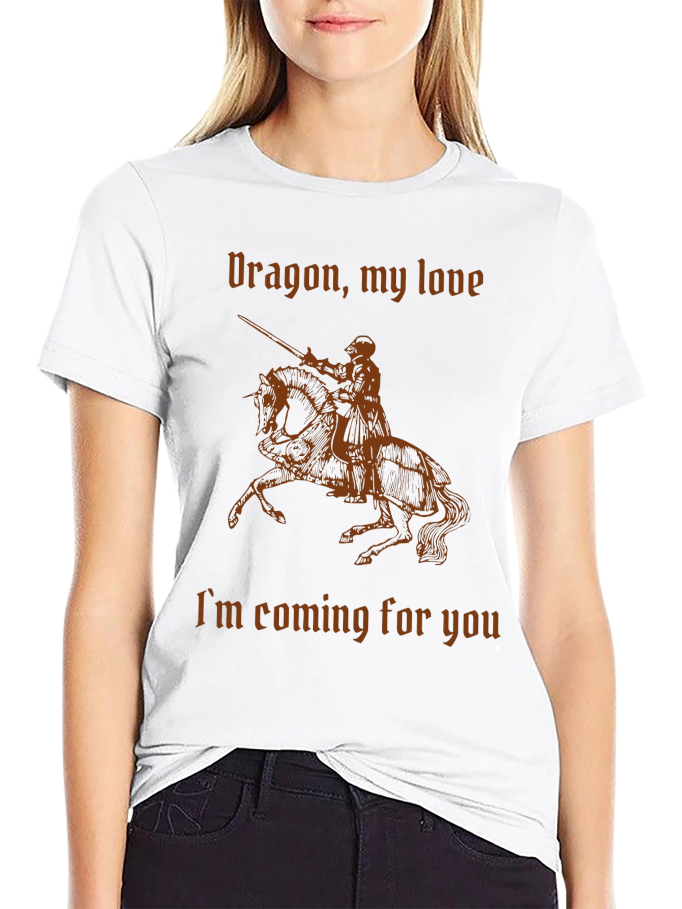 Dragon My Love Knight T-Shirt - Black