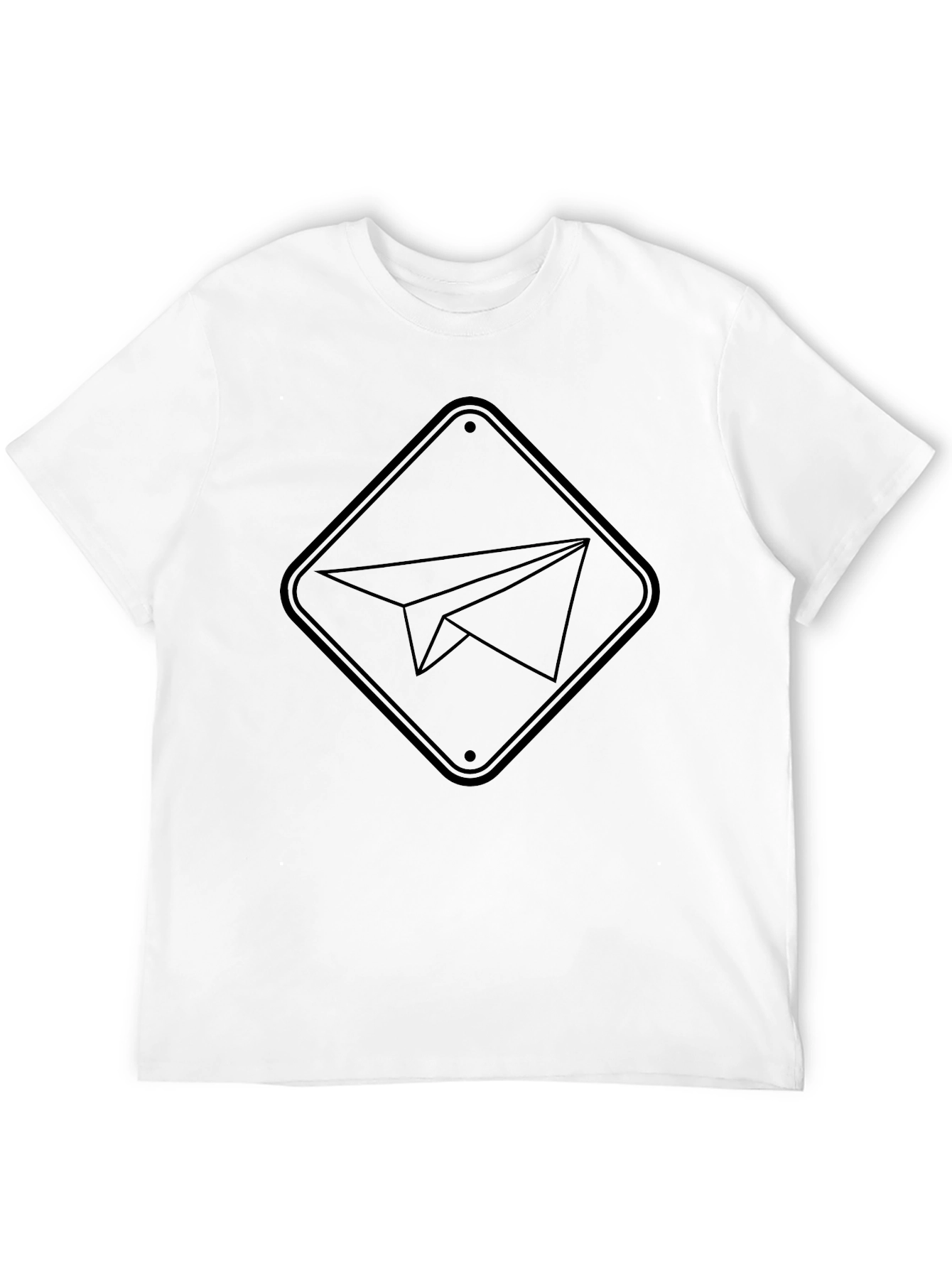 Paper Plane Graphic Tee - Black Cotton Casual T-Shirt