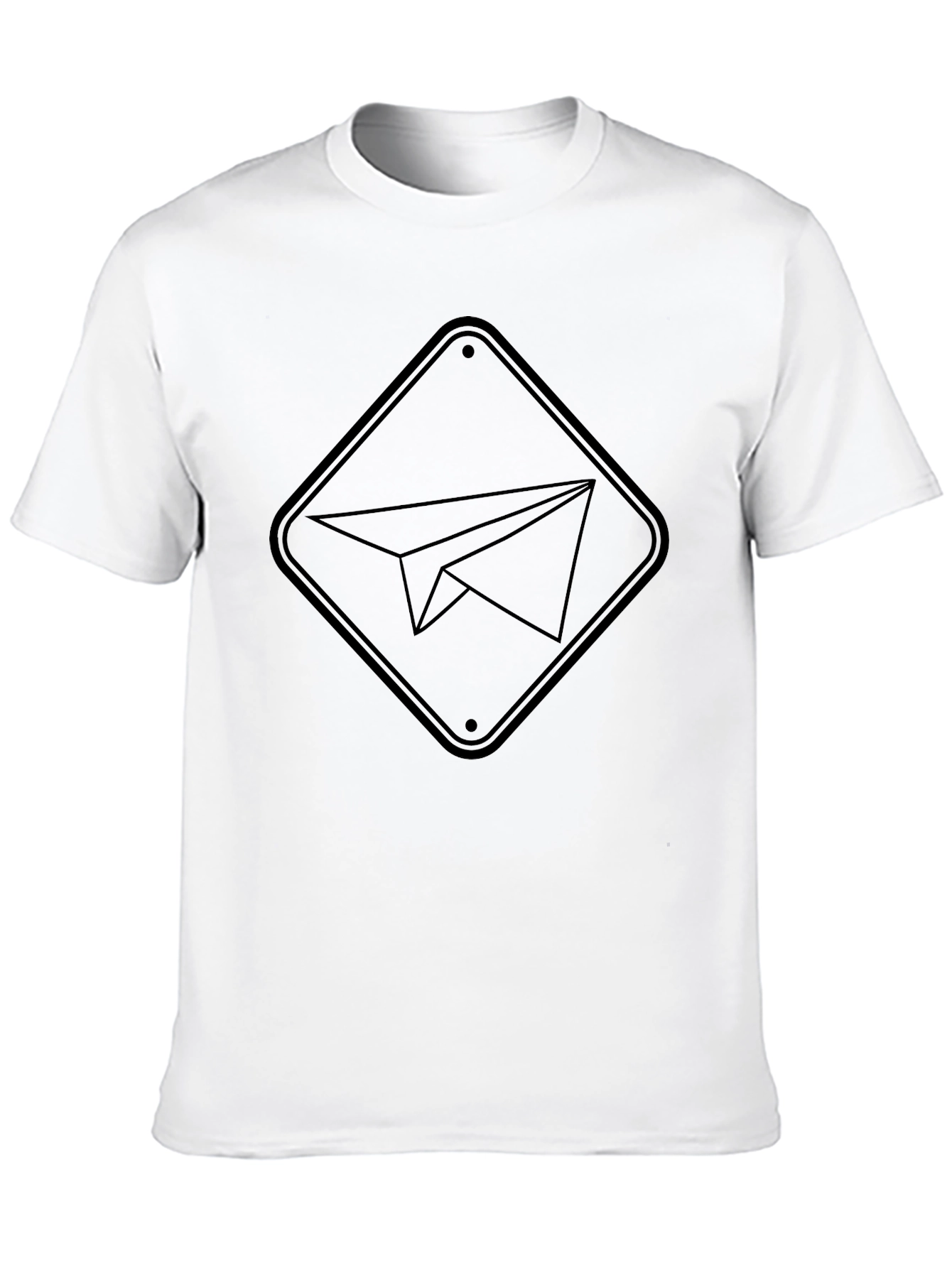 Paper Plane Graphic Tee - Black Cotton Casual T-Shirt