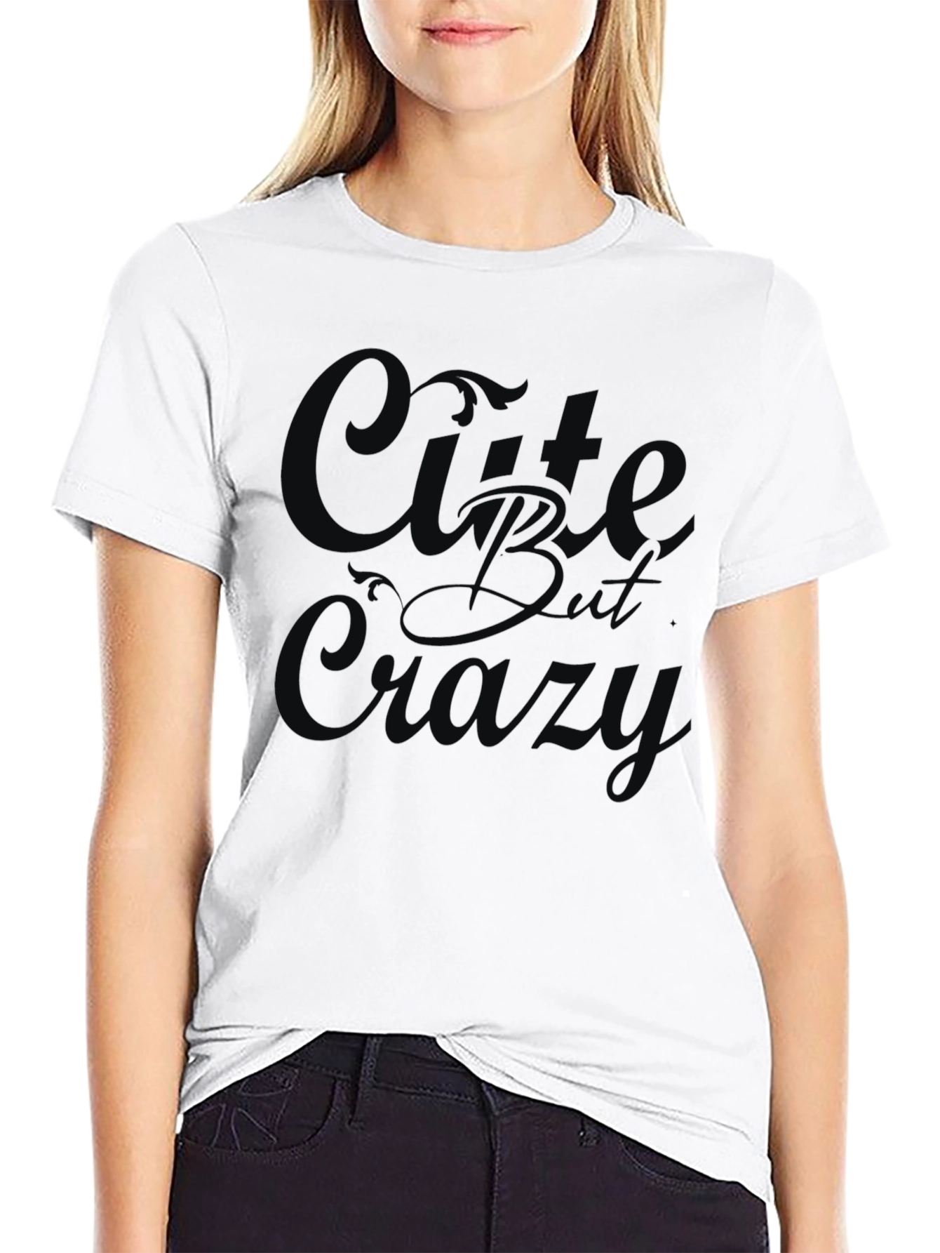 Cute But Crazy Black Graphic Tee