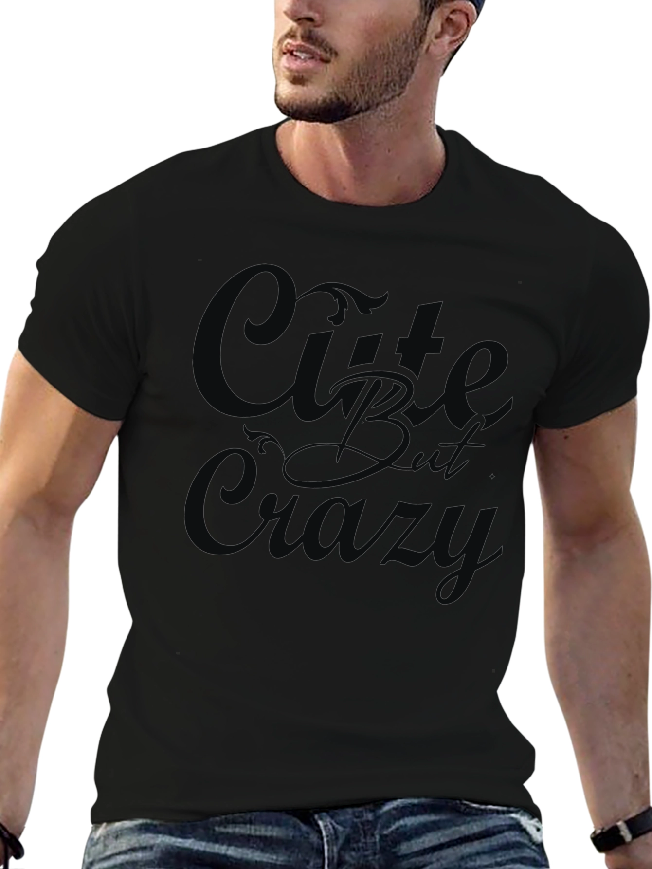 Cute But Crazy Black Graphic Tee