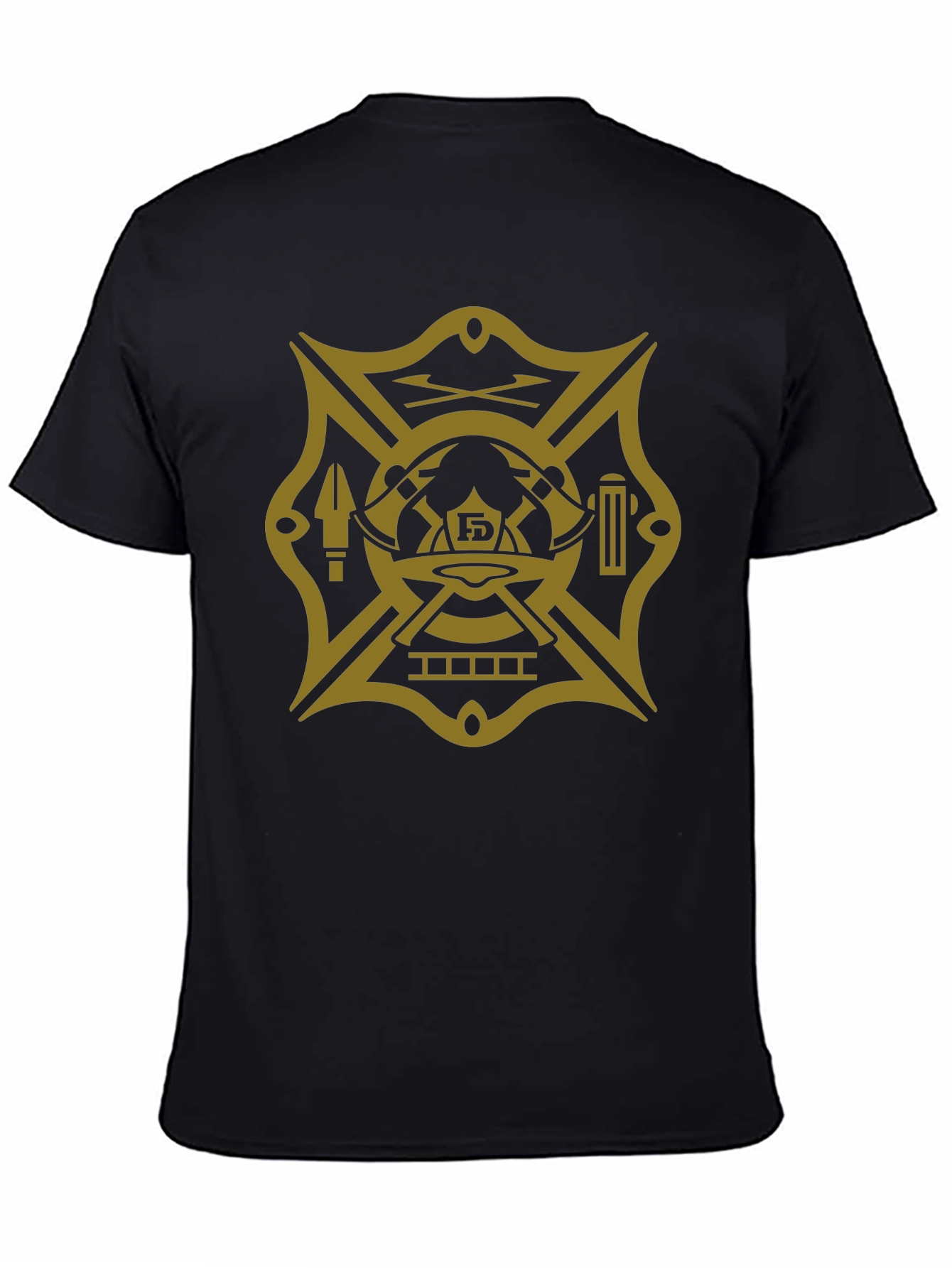 Firefighter Maltese Cross Graphic Tee - Black