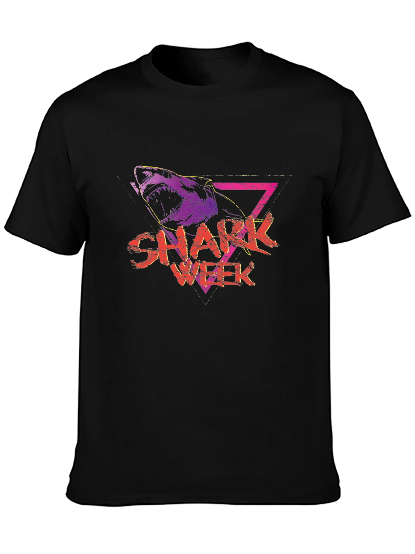 Shark Week Graphic Tee - Retro Style Black T-Shirt
